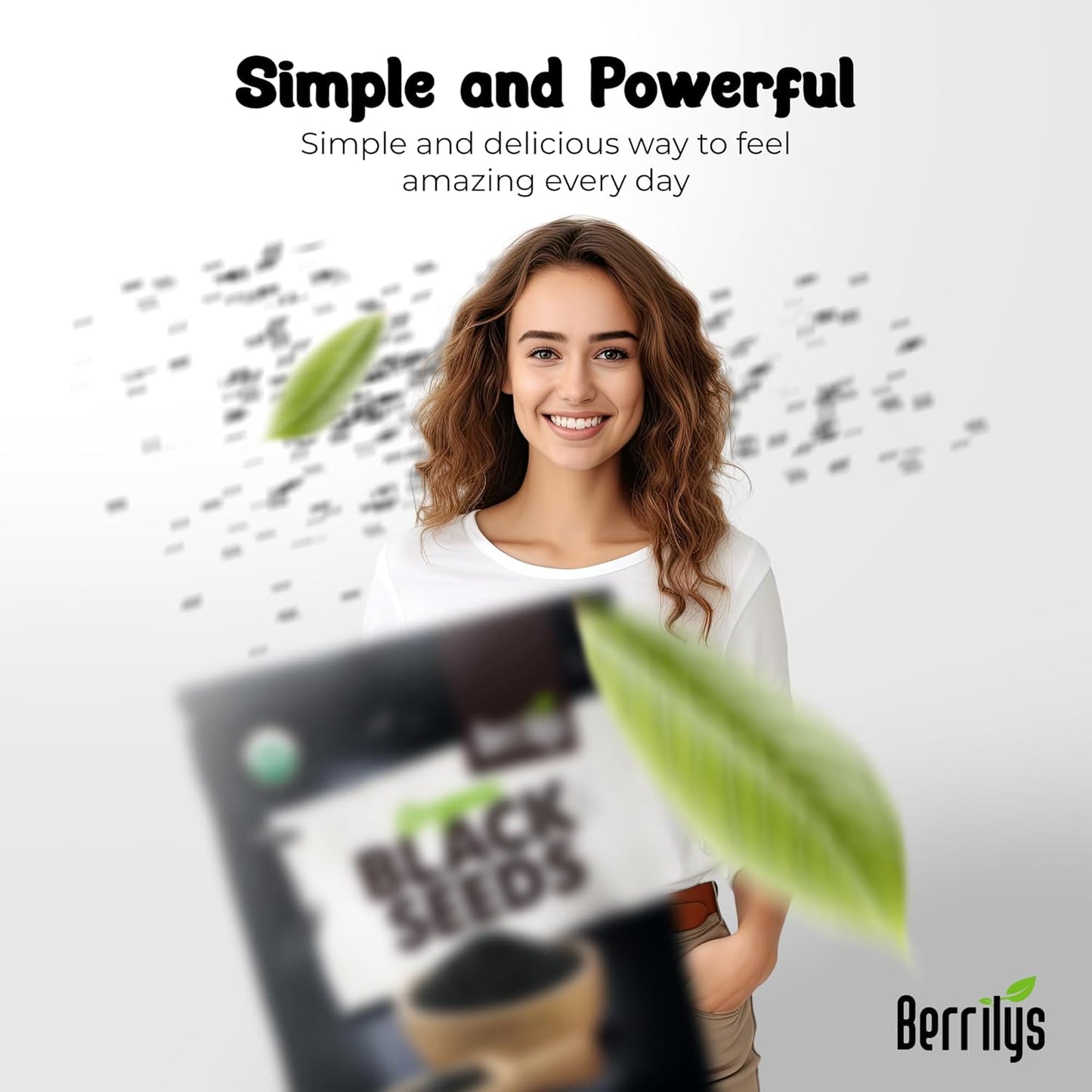 Berrilys Black Seeds - USDA Organic Nigella Sativa, Kalonji & Black Cumin Seeds, Vegan, Gluten-Free - Pure Spice & Health Food, Enhances Flavor of Dishes, Nutrient-Rich, Premium Quality - 10oz