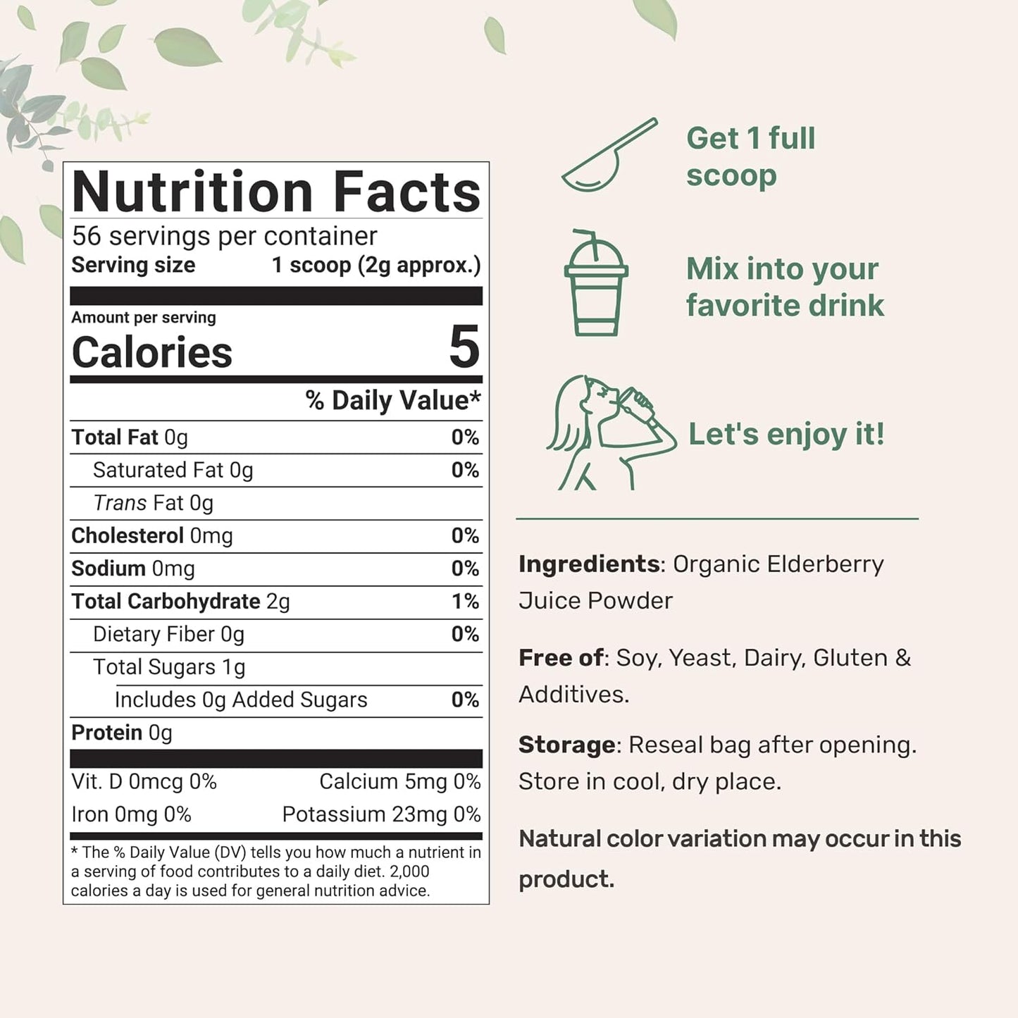 Organic Acerola Powder, 8oz | Natural Organic Vitamin C Superfood | No Sugar & Additives | Great Flavor for Drinks, Smoothie, & Beverages | Non-GMO & Vegan Friendly, Brazil Origin