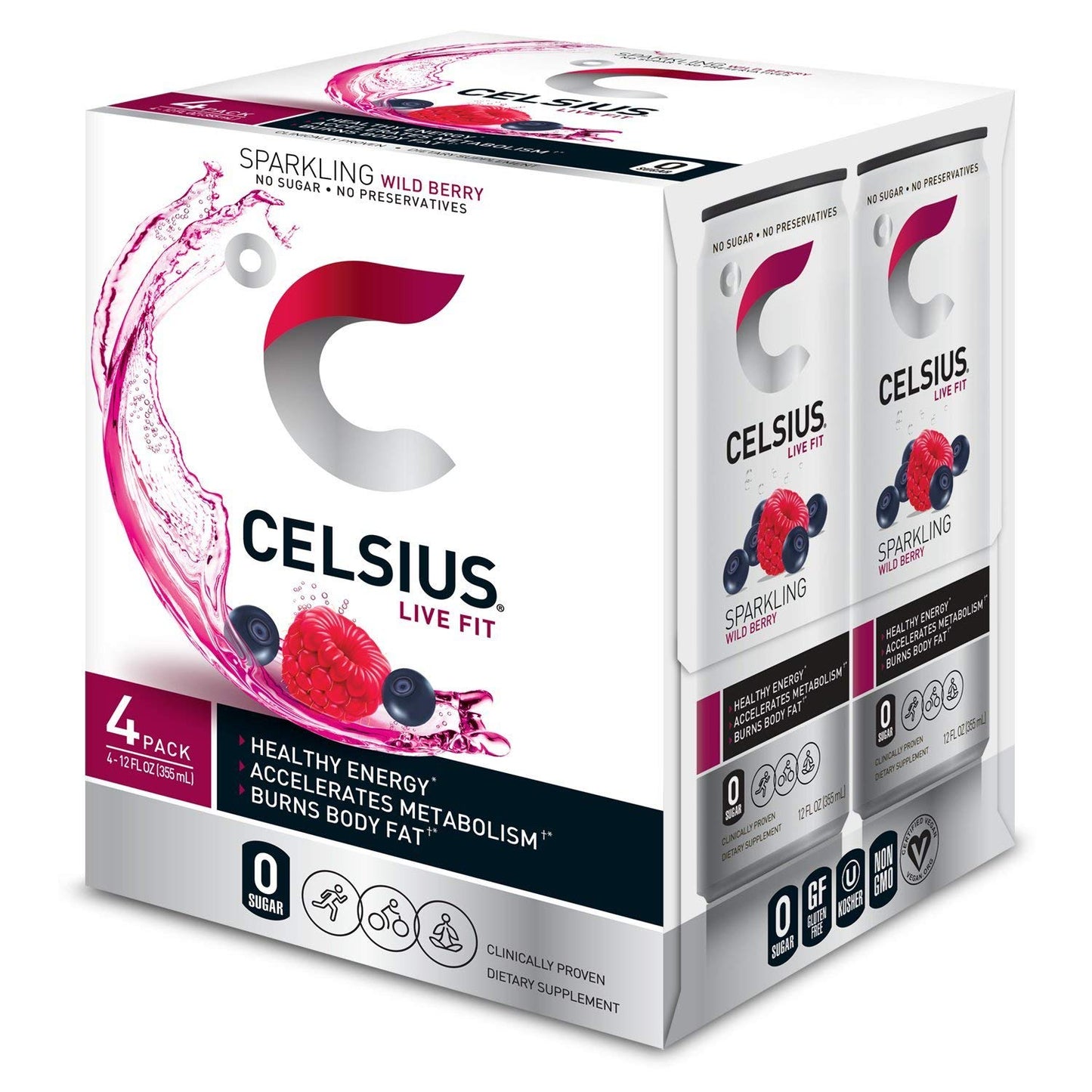 CELSIUS Sparkling Orange, Functional Essential Energy Drink 12 Fl Oz