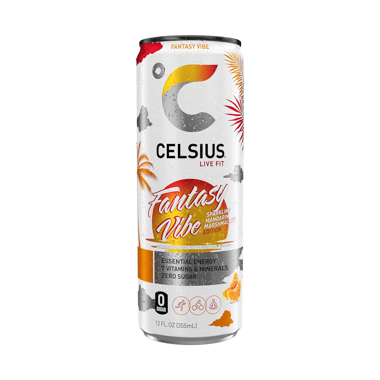 CELSIUS Sparkling Orange, Functional Essential Energy Drink 12 Fl Oz