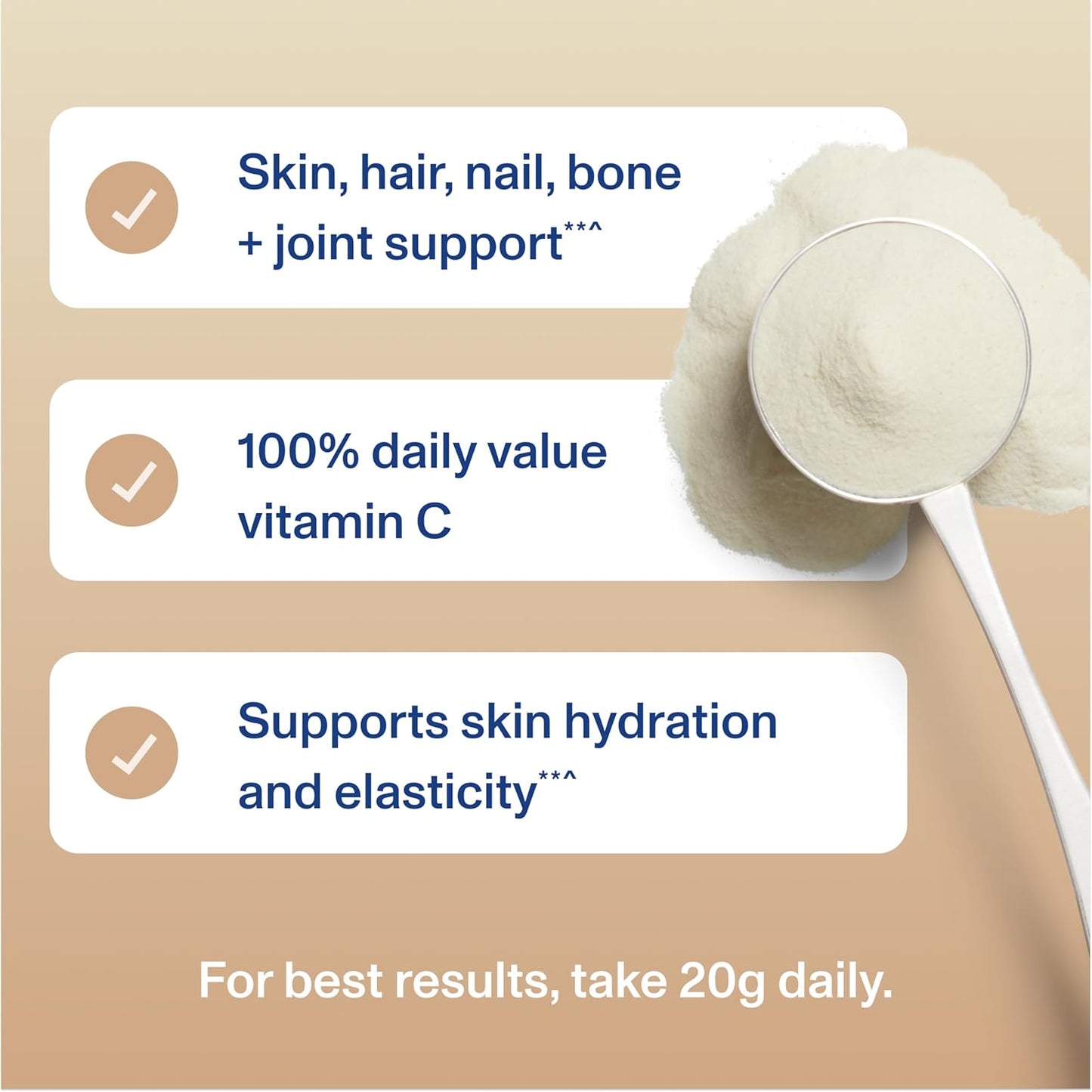Vital Proteins Collagen Peptides Powder Advanced with Hyaluronic Acid & Vitamin C - 20oz Collagen Protein, Unflavored, 27 Servings