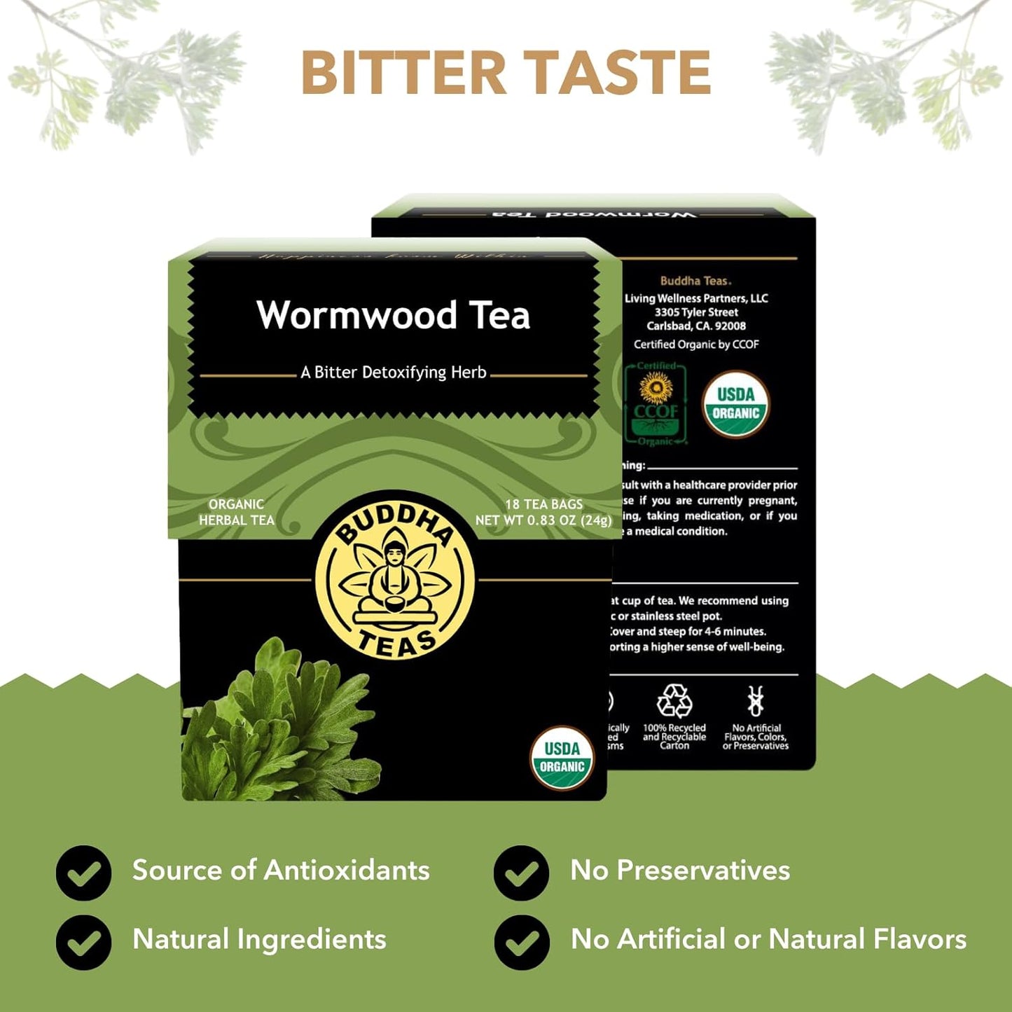Buddha Teas Organic Dandelion Root Tea – 18 Bleach-Free Tea Bags – Caffeine-Free Tea with a Rich, Earthy Taste, Natural Source of Vitamins, Minerals, and Antioxidants, Kosher, GMO-Free
