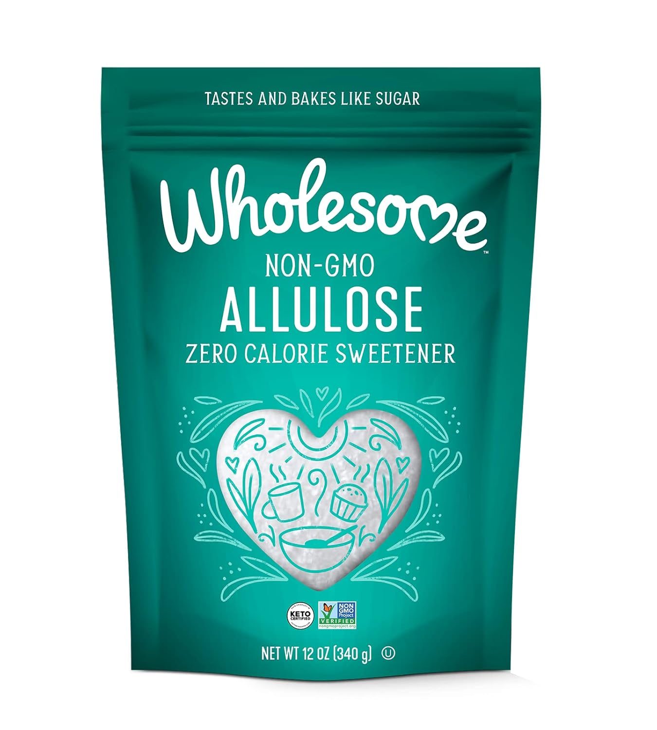 Wholesome Sweeteners 11.5-Ounce Allulose, Zero Calorie Sweetener, Keto Friendly, Non GMO, Non-Erythritol, Gluten Free & Vegan Liquid Sweetener, 1 Pack