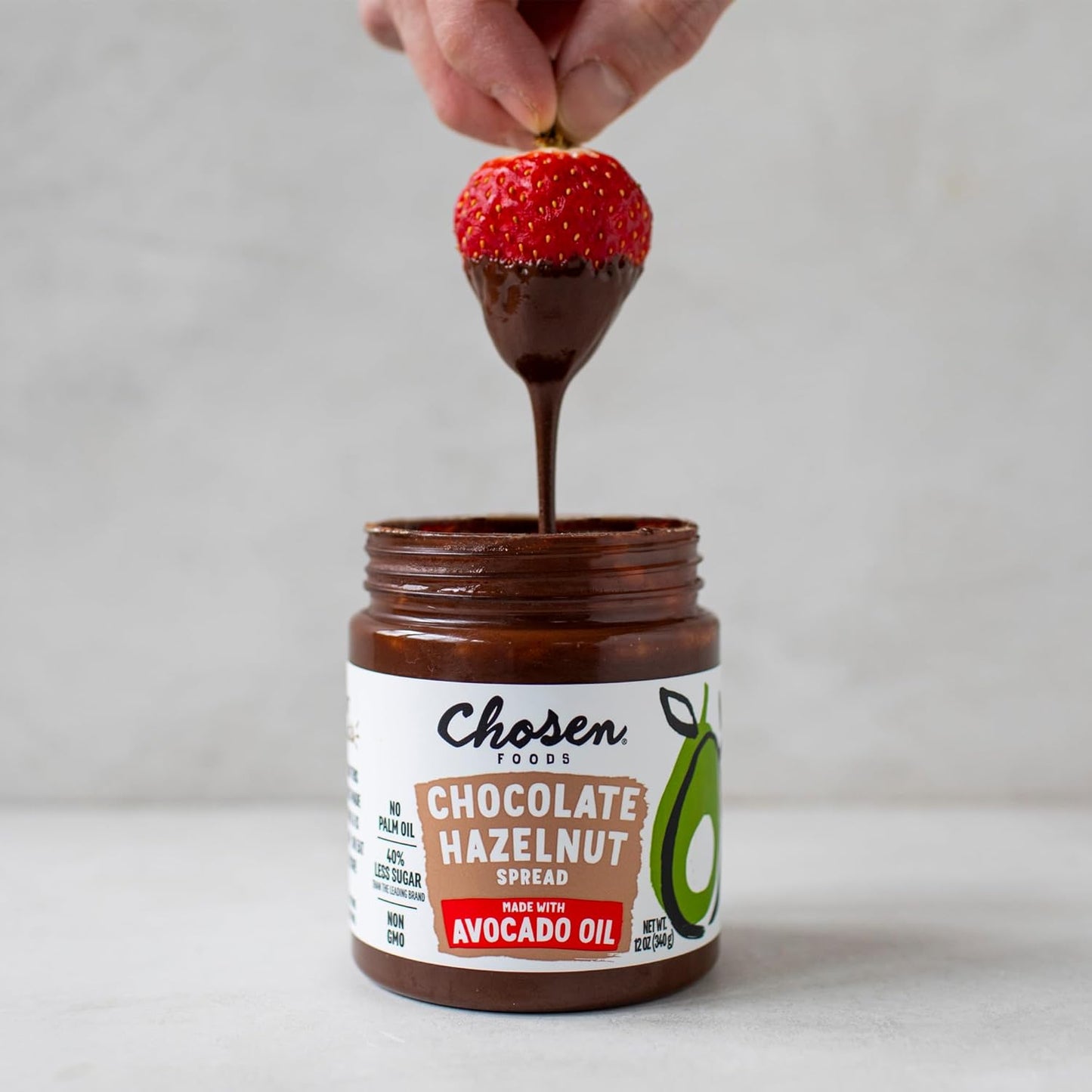 Chosen Foods Chocolate Hazelnut Spread made with 100% Pure Avocado Oil 12 oz 1-Pack