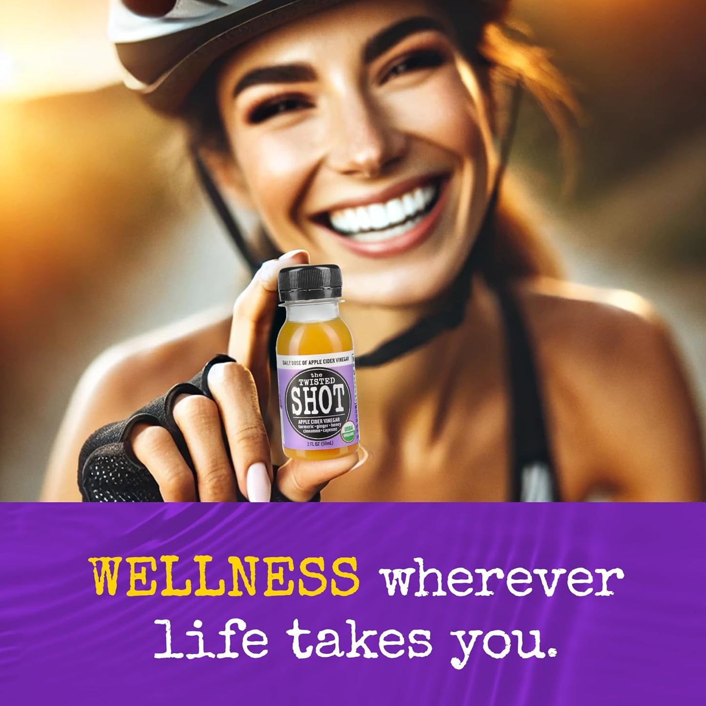 The Twisted Shot | Organic Apple Cider Vinegar Wellness Shots with Ginger, Turmeric, Honey, Cinnamon and Cayenne | Digestion, Immunity and Gut Health Support | Ready to Drink | , 2 oz Mini Bottles