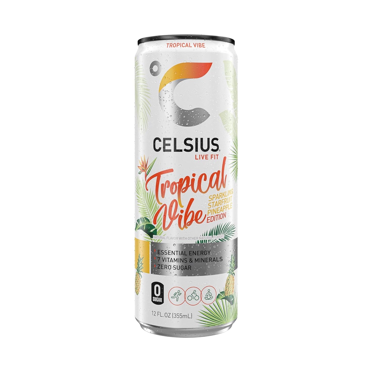 CELSIUS Sparkling Orange, Functional Essential Energy Drink 12 Fl Oz