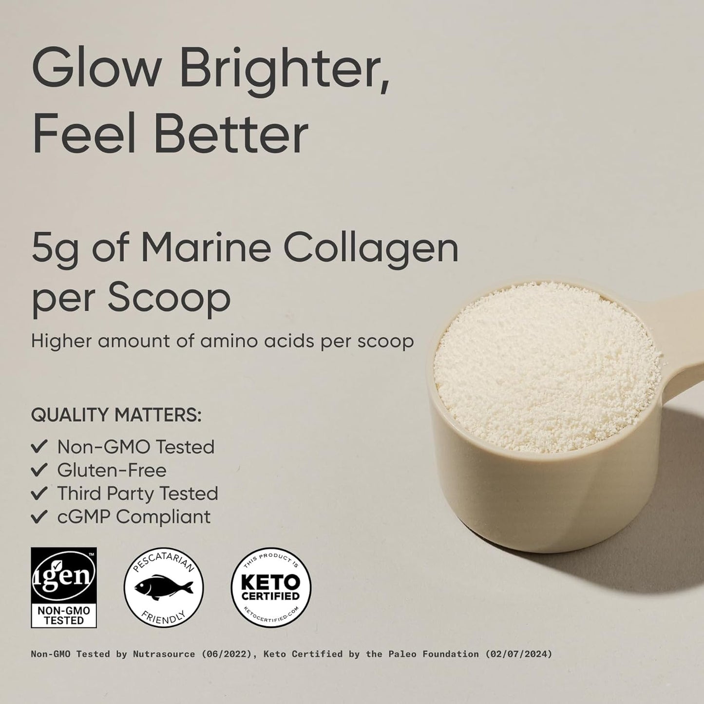Sports Research Marine Collagen Peptides Powder - Sourced from Wild-Caught Fish, Pescatarian Friendly, Keto Certified & Non-GMO Verified - Easy to Mix in Water or Juice! (34 Servings)