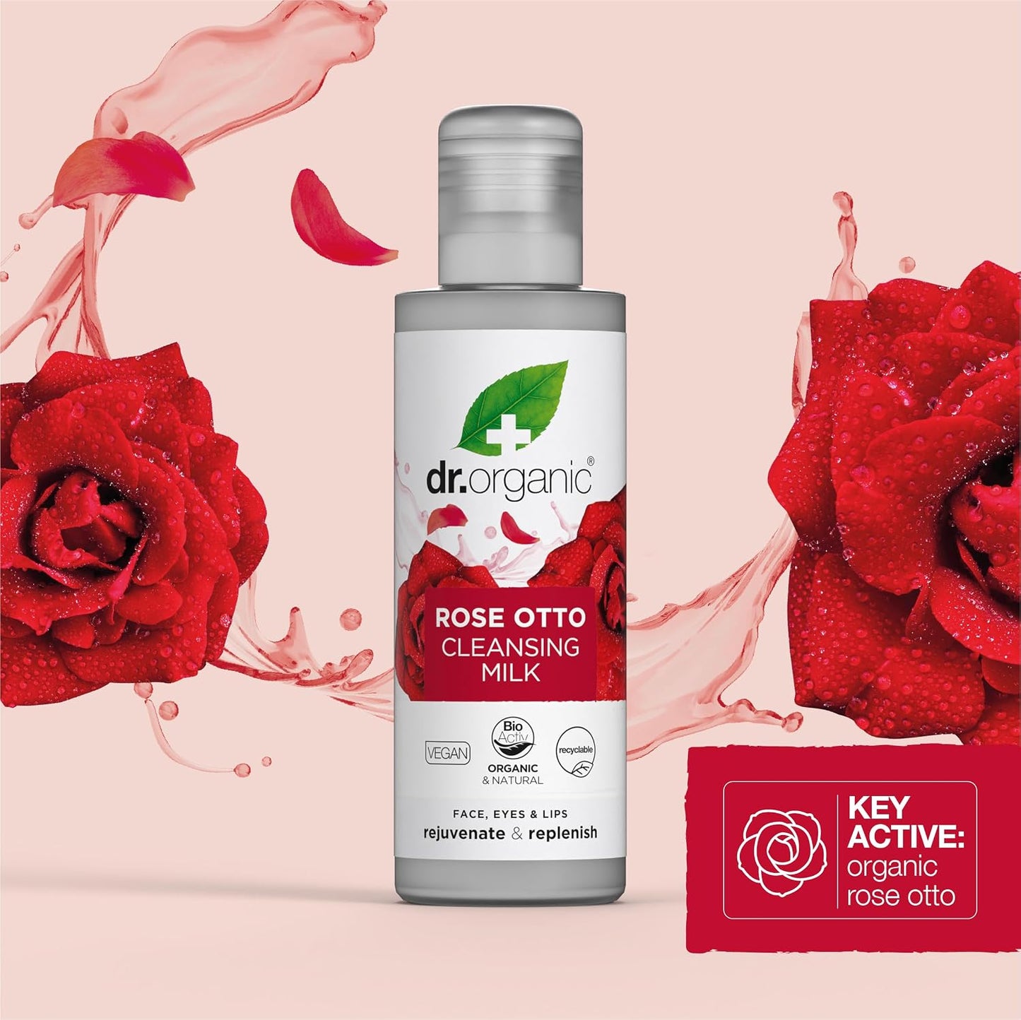 Dr Organic Rose Otto Cleansing Milk, 150 milliliters
