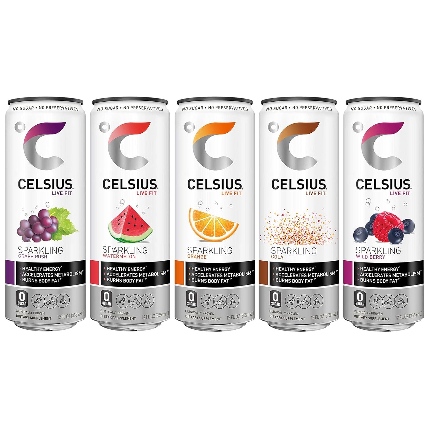 CELSIUS Sparkling Orange, Functional Essential Energy Drink 12 Fl Oz
