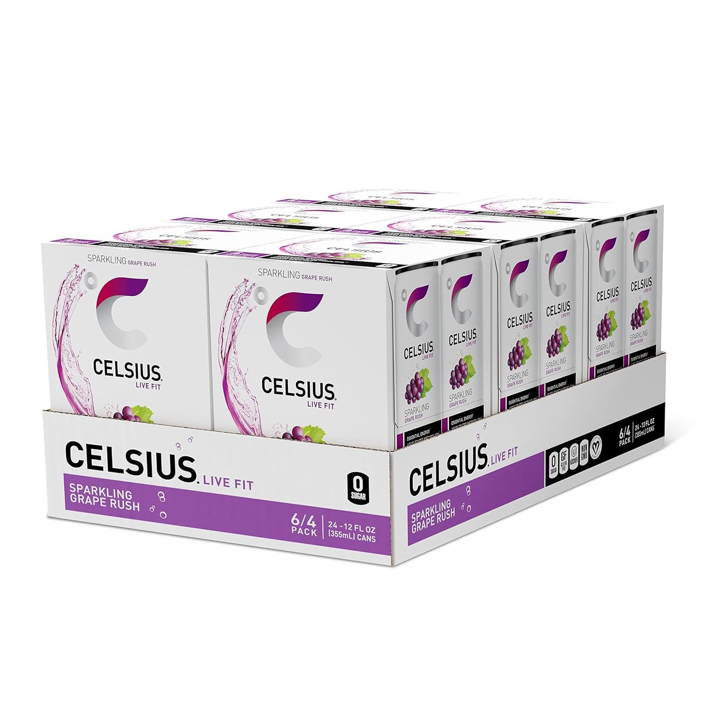 CELSIUS Sparkling Orange, Functional Essential Energy Drink 12 Fl Oz