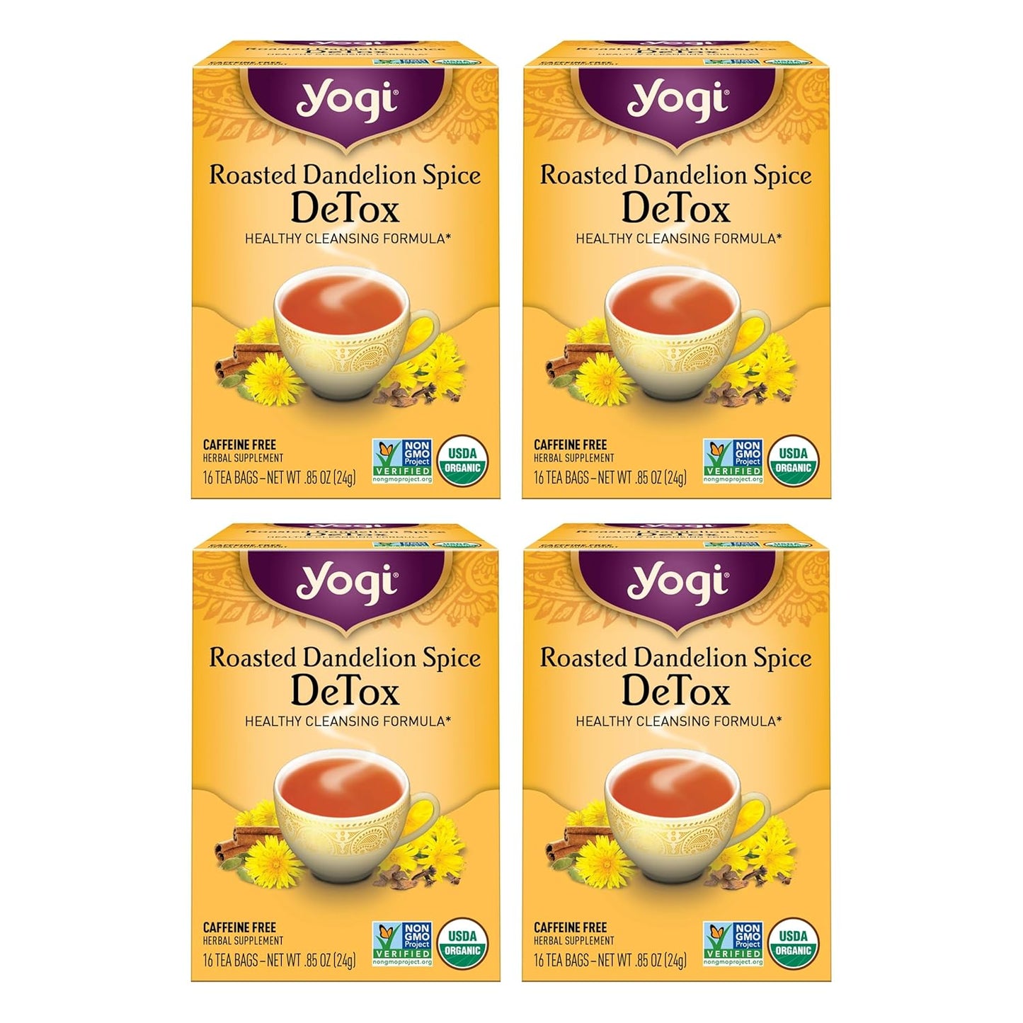 Yogi Tea Roasted Dandelion Spice DeTox Tea - 16 Tea Bags per