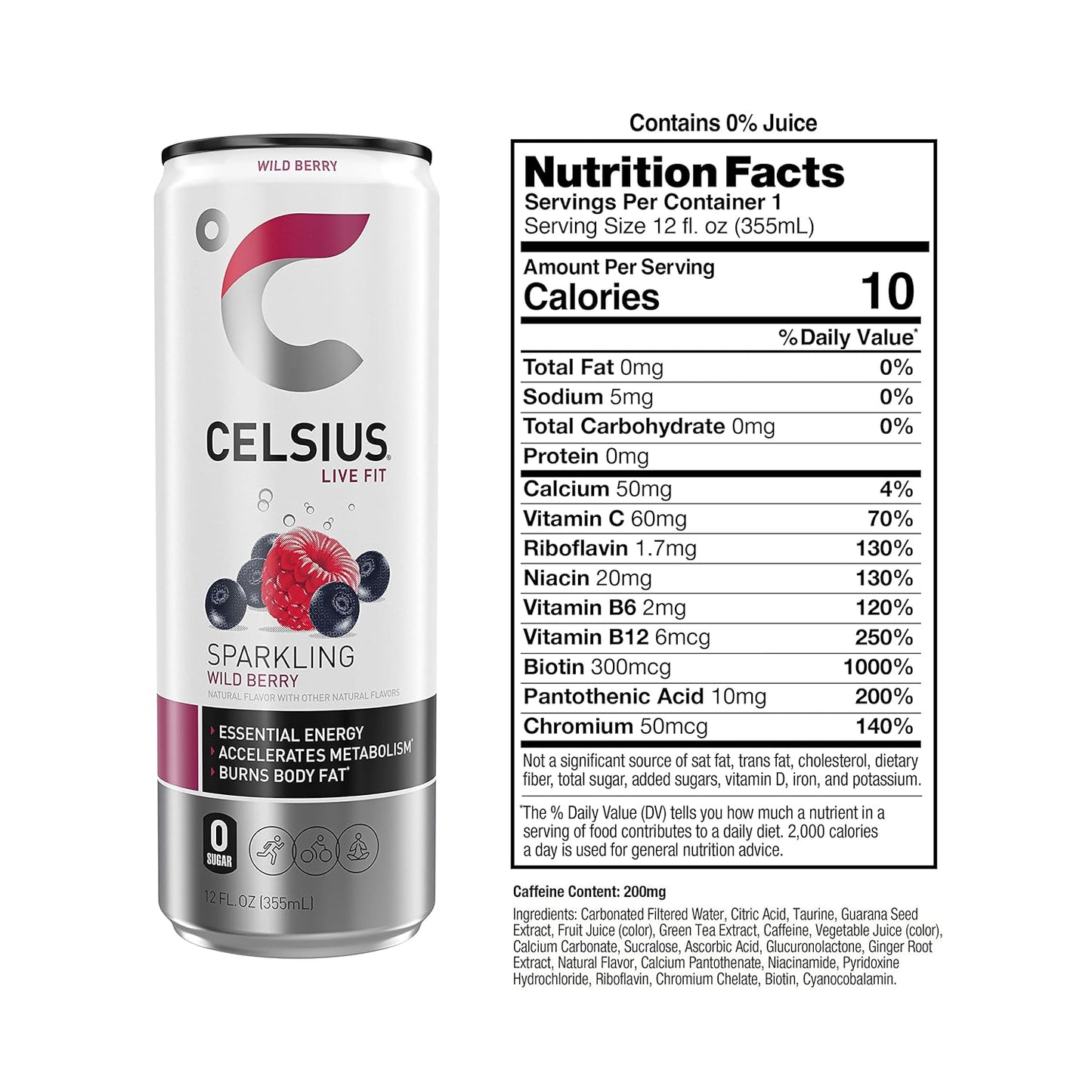 CELSIUS Sparkling Orange, Functional Essential Energy Drink 12 Fl Oz