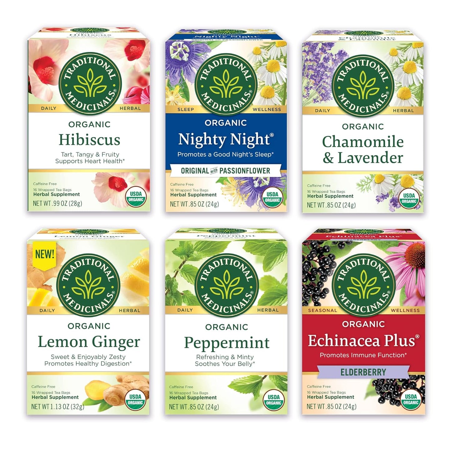 Traditional Medicinals Tea, Organic Red Clover, Supports Skin Health, 16 Tea Bags