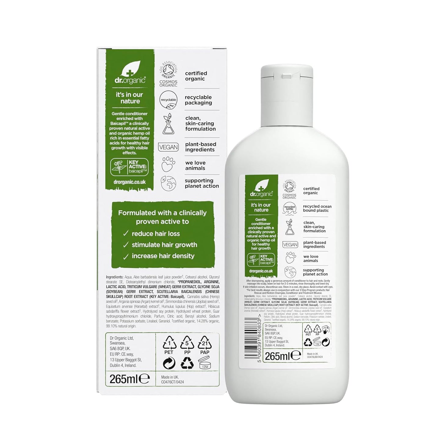 Dr Organic Hemp Oil Rescue Conditioner 265ml