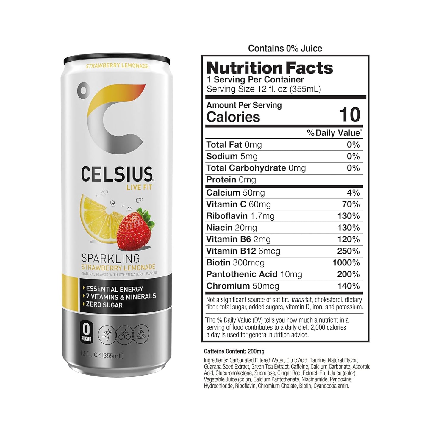 CELSIUS Sparkling Orange, Functional Essential Energy Drink 12 Fl Oz