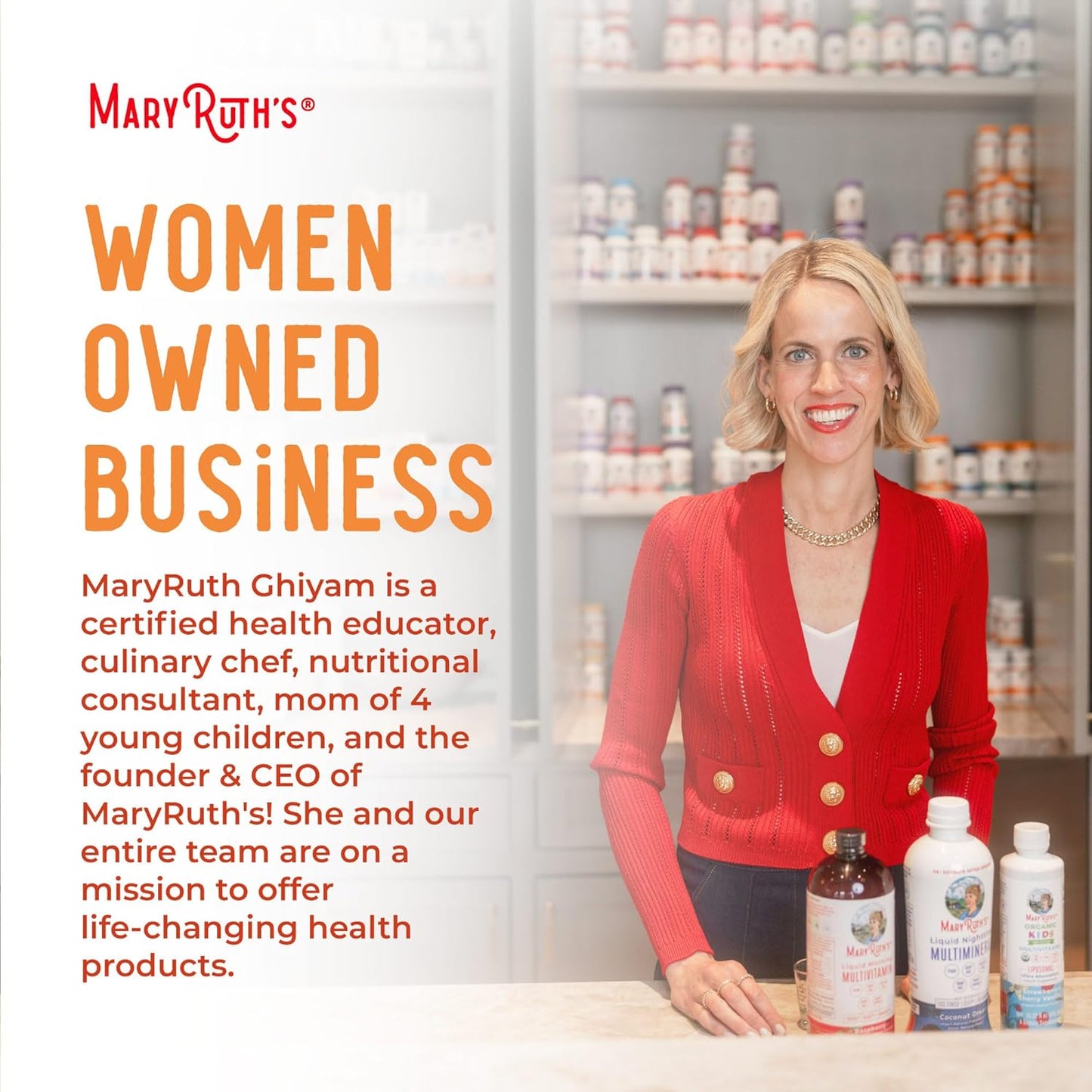 MaryRuth's Multivitamin + Hair Growth Gummies | with Lustriva® | Biotin 10000mcg | B Vitamins | Formulated for Thicker Hair, Wrinkles, Fine Lines, Skin Care | Ages 18+ | 30 Servings