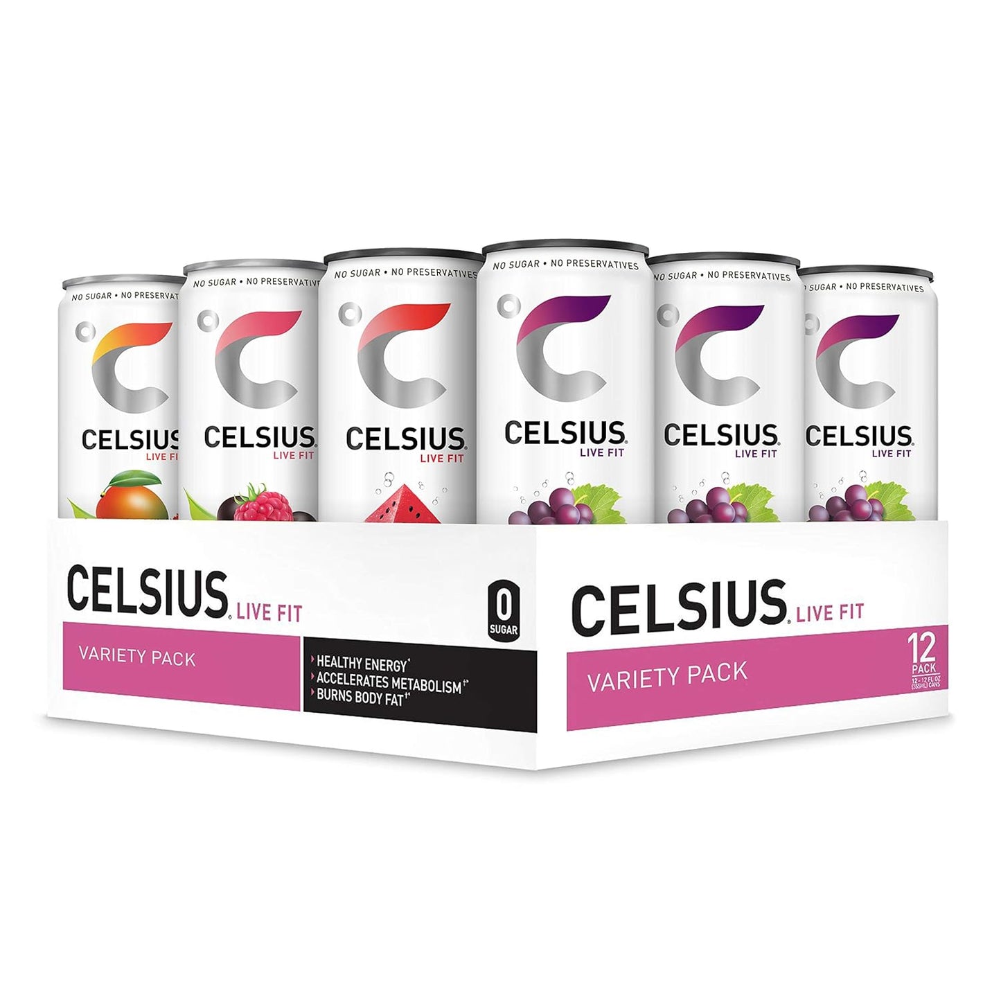 CELSIUS Sparkling Orange, Functional Essential Energy Drink 12 Fl Oz