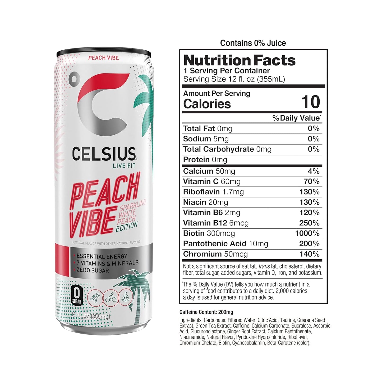 CELSIUS Sparkling Orange, Functional Essential Energy Drink 12 Fl Oz