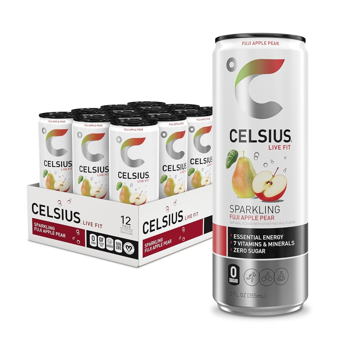 CELSIUS Sparkling Orange, Functional Essential Energy Drink 12 Fl Oz