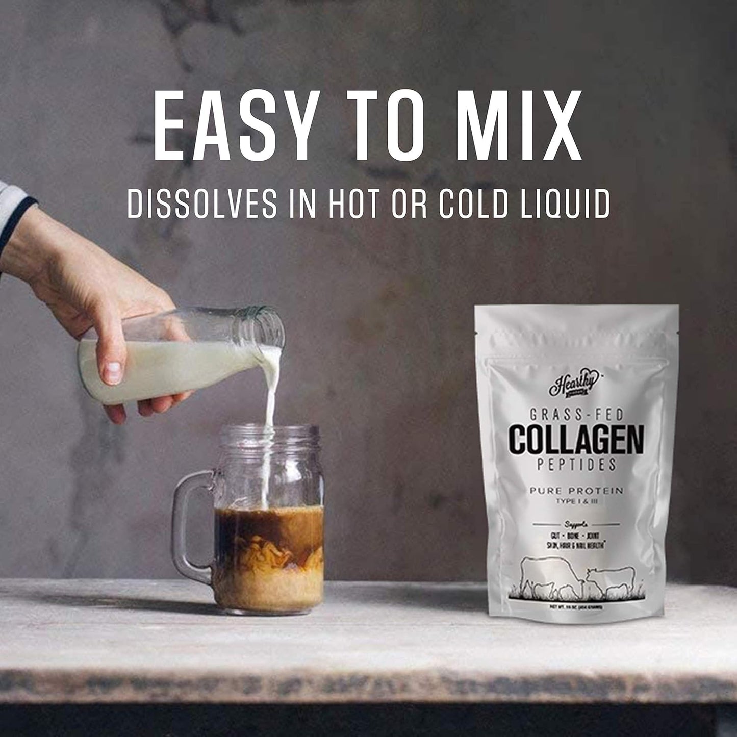 Collagen Powder - 18g Protein - Pure Halal Collagen Peptides Grass Fed Organic Hydrolyzed Powder | Type I and III Unflavoured Keto Friendly Gluten Free No Sugar Non GMO 16 Oz