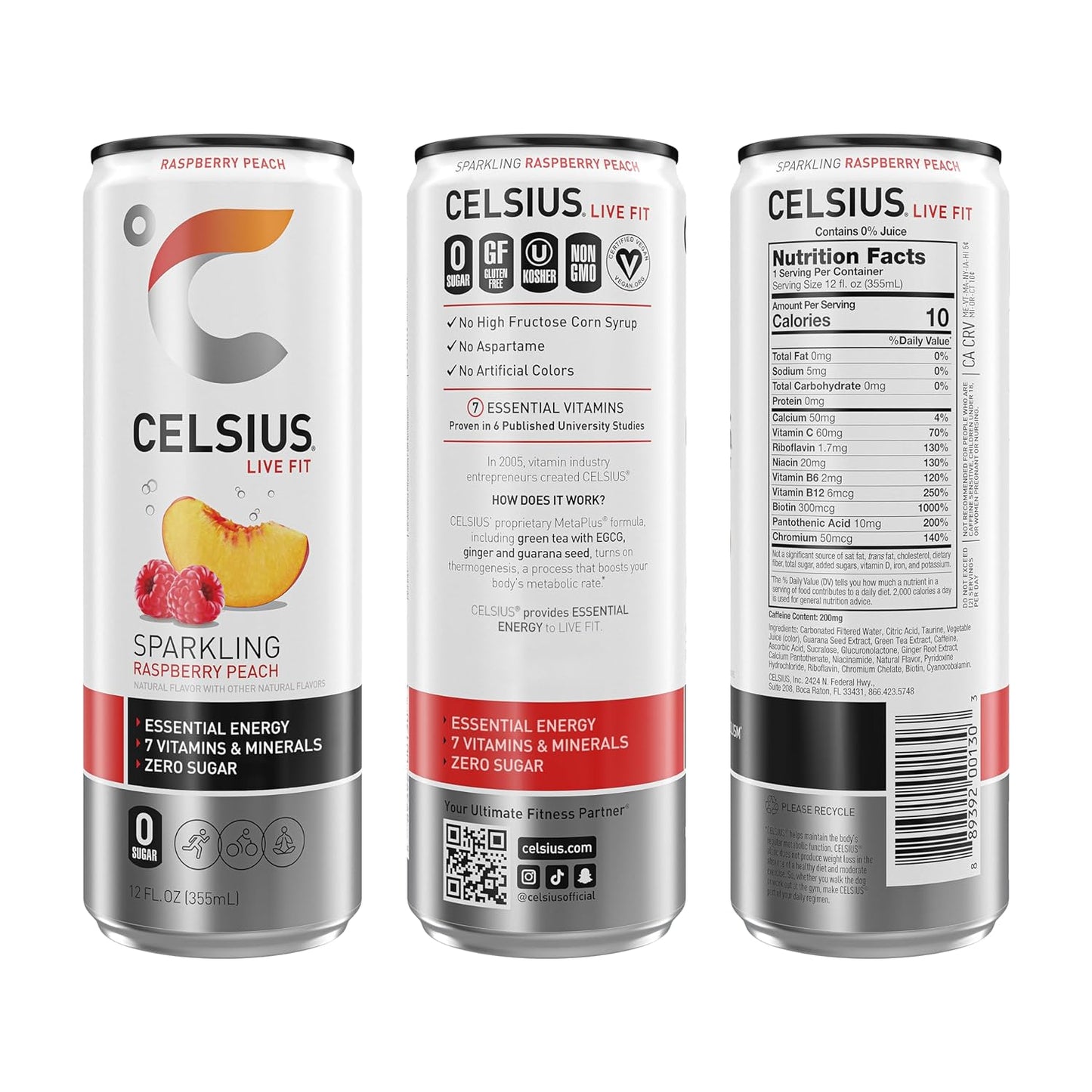 CELSIUS Sparkling Orange, Functional Essential Energy Drink 12 Fl Oz