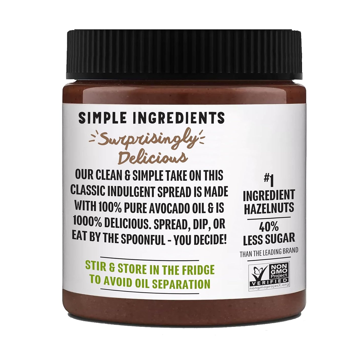 Chosen Foods Chocolate Hazelnut Spread made with 100% Pure Avocado Oil 12 oz 1-Pack