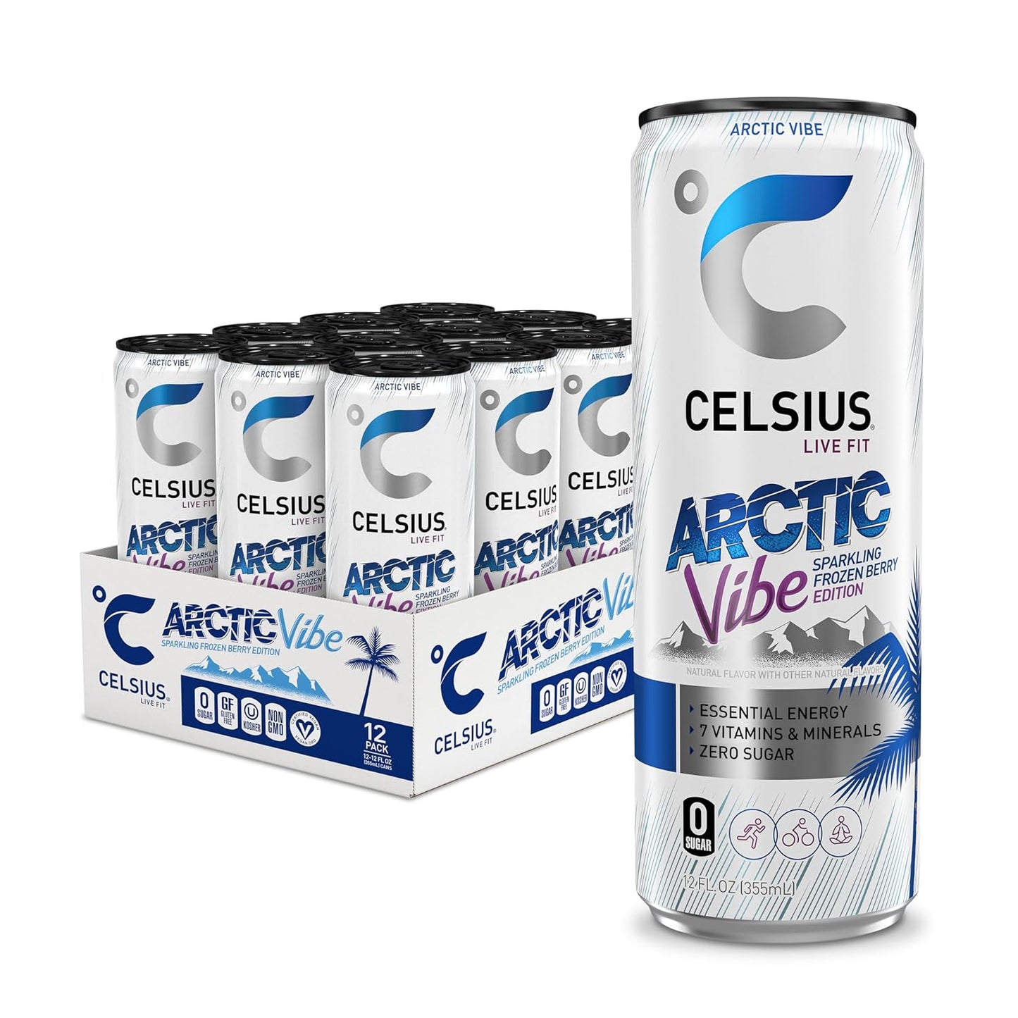 CELSIUS Sparkling Orange, Functional Essential Energy Drink 12 Fl Oz