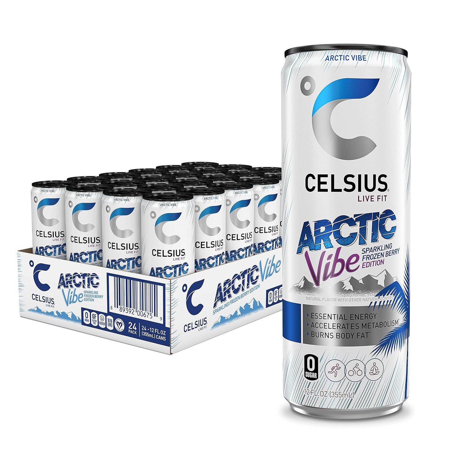 CELSIUS Sparkling Orange, Functional Essential Energy Drink 12 Fl Oz