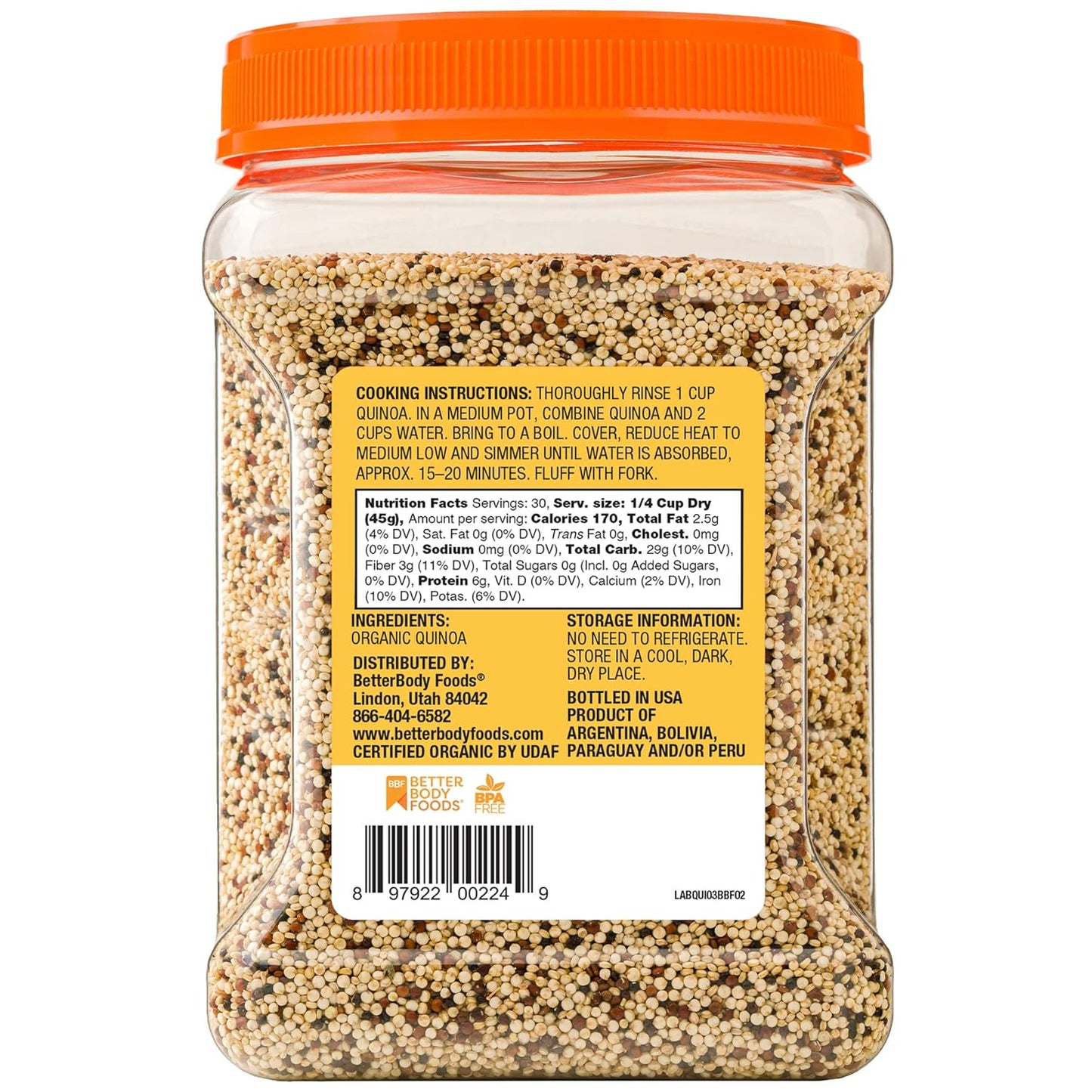 BetterBody Foods Organic Quinoa, 1 Lb
