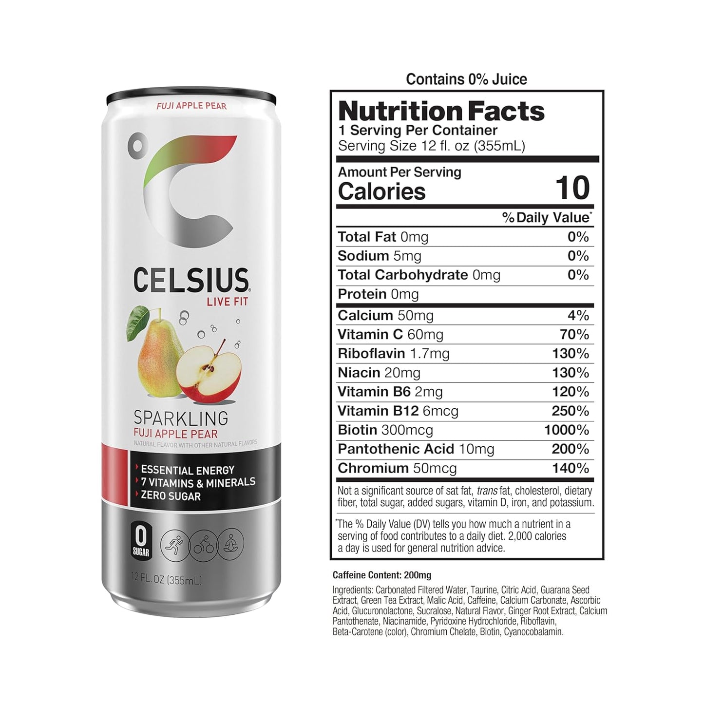 CELSIUS Sparkling Orange, Functional Essential Energy Drink 12 Fl Oz