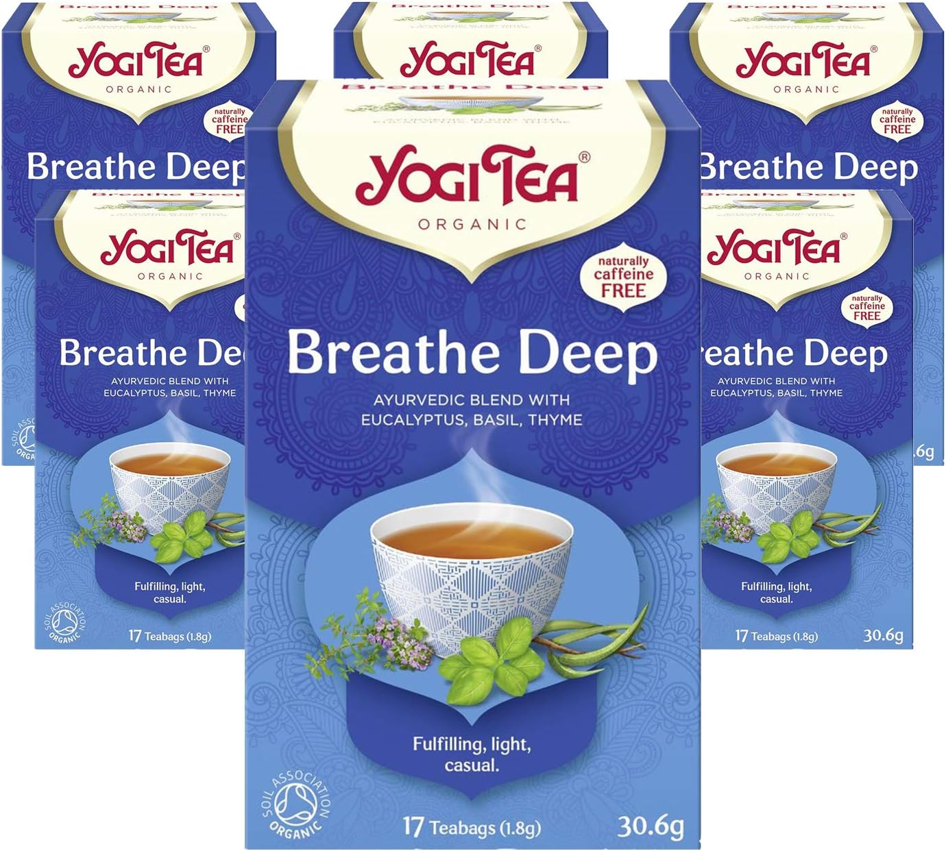 Yogi Tea, Throat Comfort, Organic Herbal Tea, Naturally Caffeine Free, Blend of Liquorice, Fennel and Thyme, 6 Packs x 17 Tea Bags (102 Teabags Total)