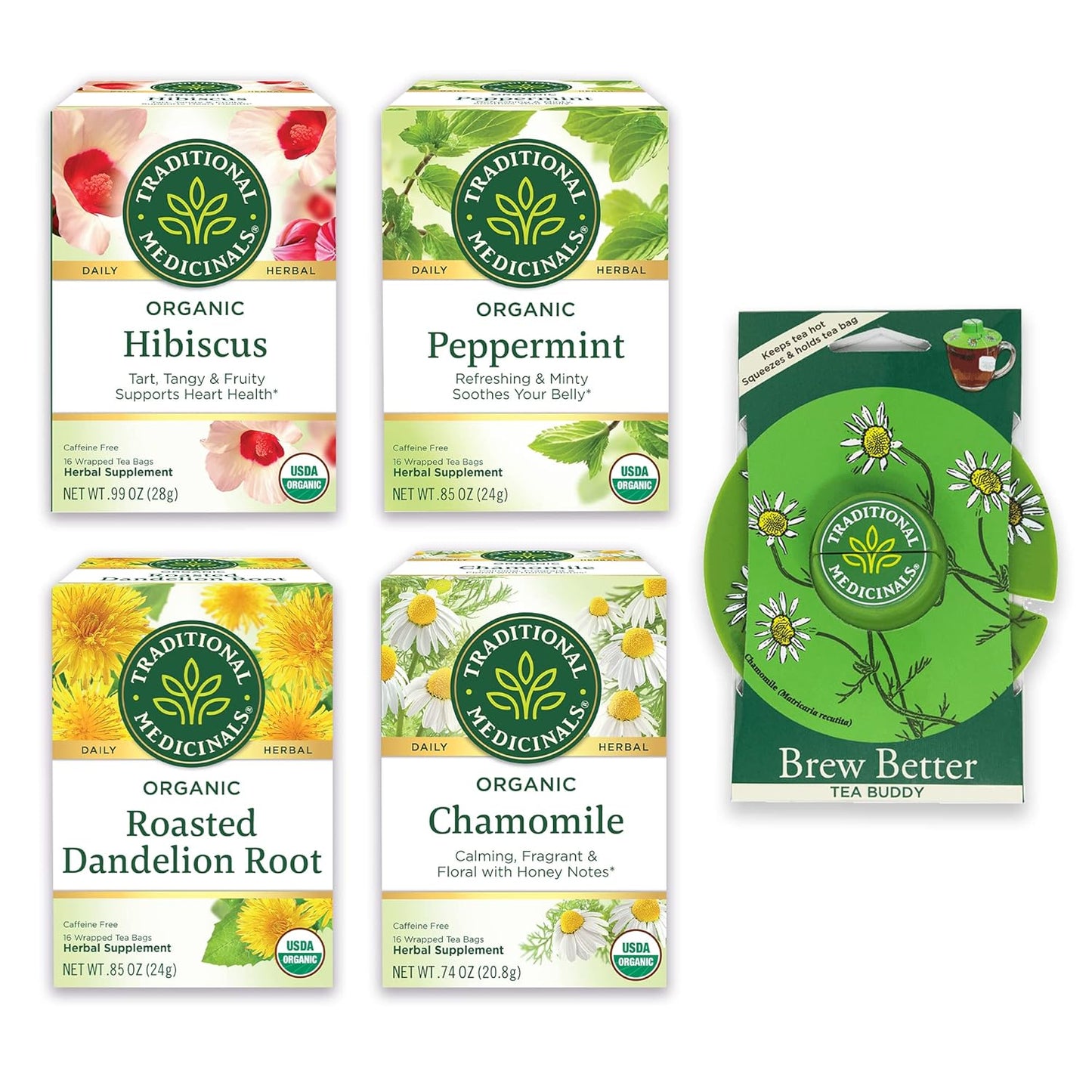 Traditional Medicinals Tea, Organic Red Clover, Supports Skin Health, 16 Tea Bags