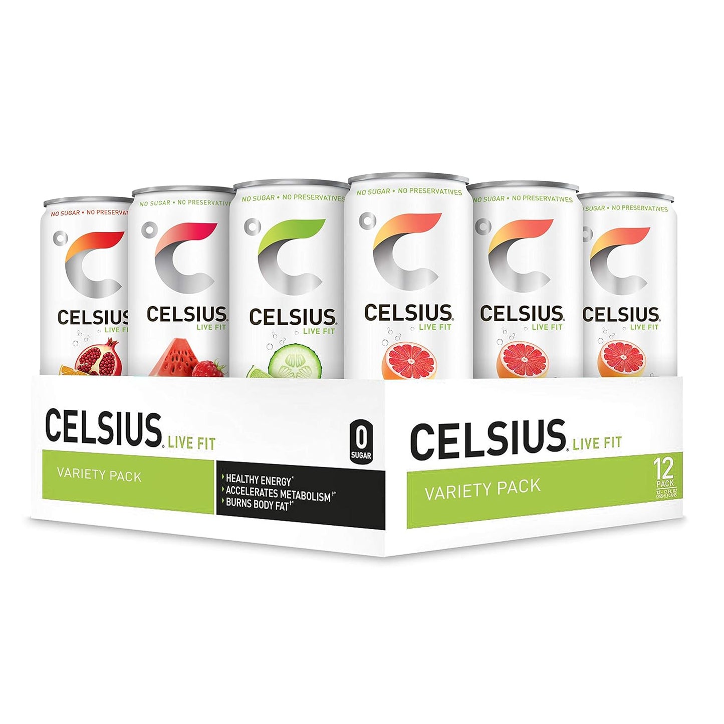 CELSIUS Sparkling Orange, Functional Essential Energy Drink 12 Fl Oz