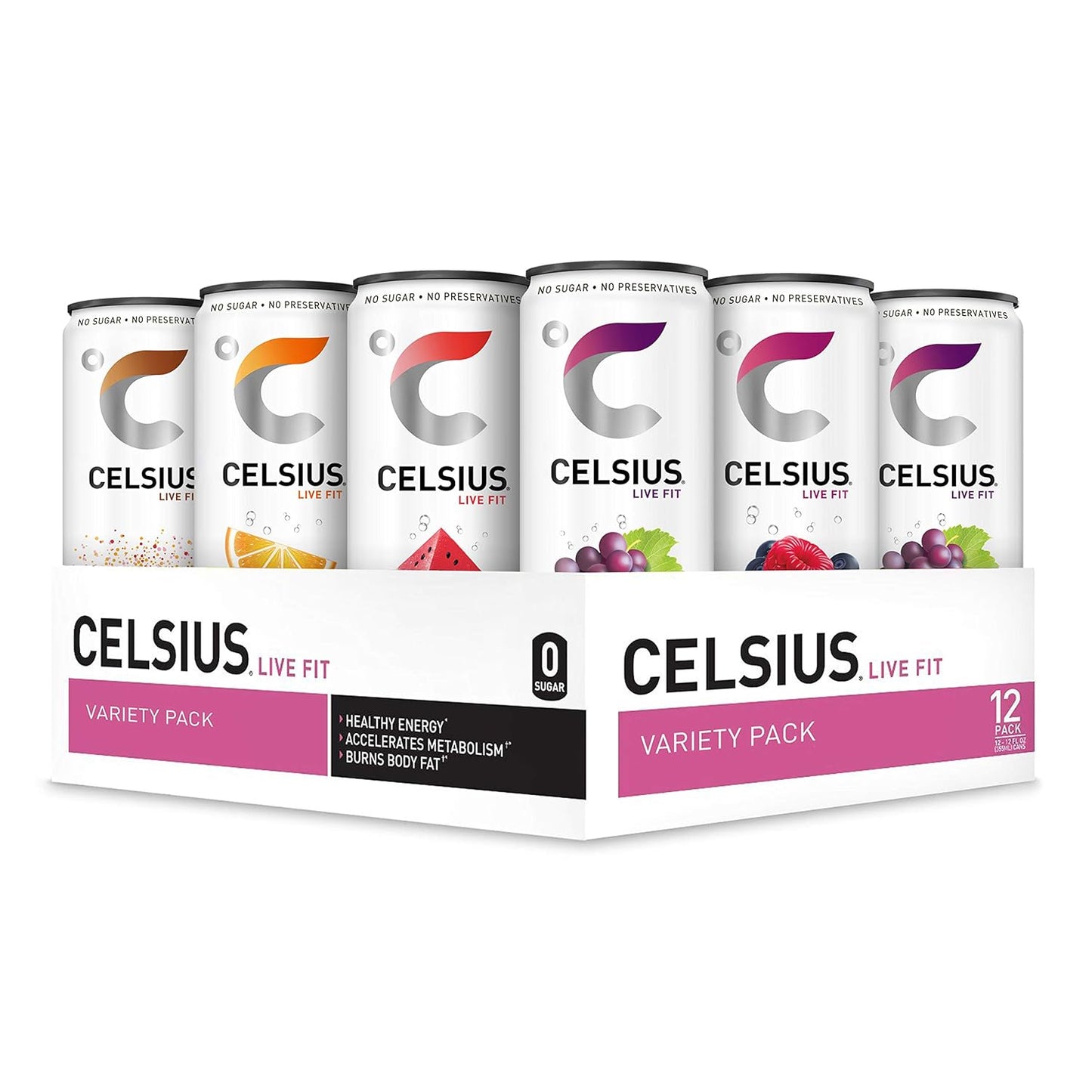 CELSIUS Sparkling Orange, Functional Essential Energy Drink 12 Fl Oz