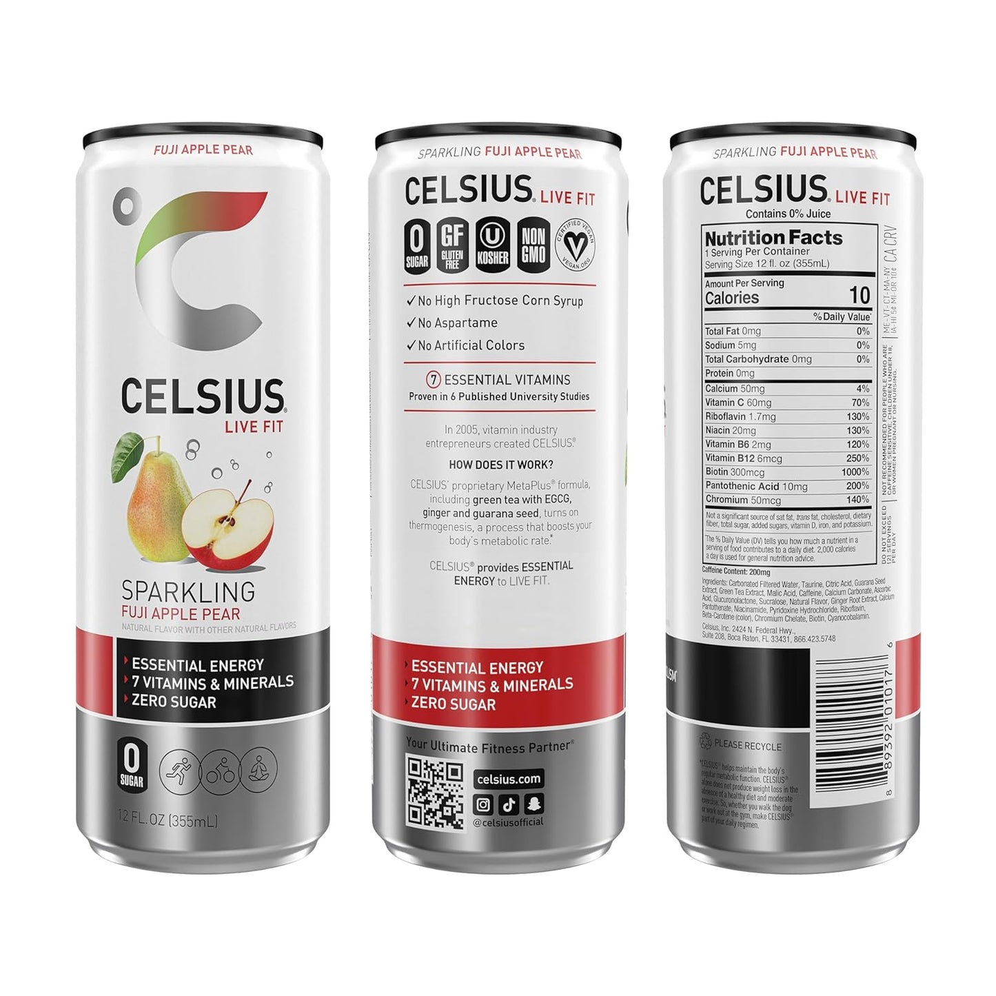 CELSIUS Sparkling Orange, Functional Essential Energy Drink 12 Fl Oz