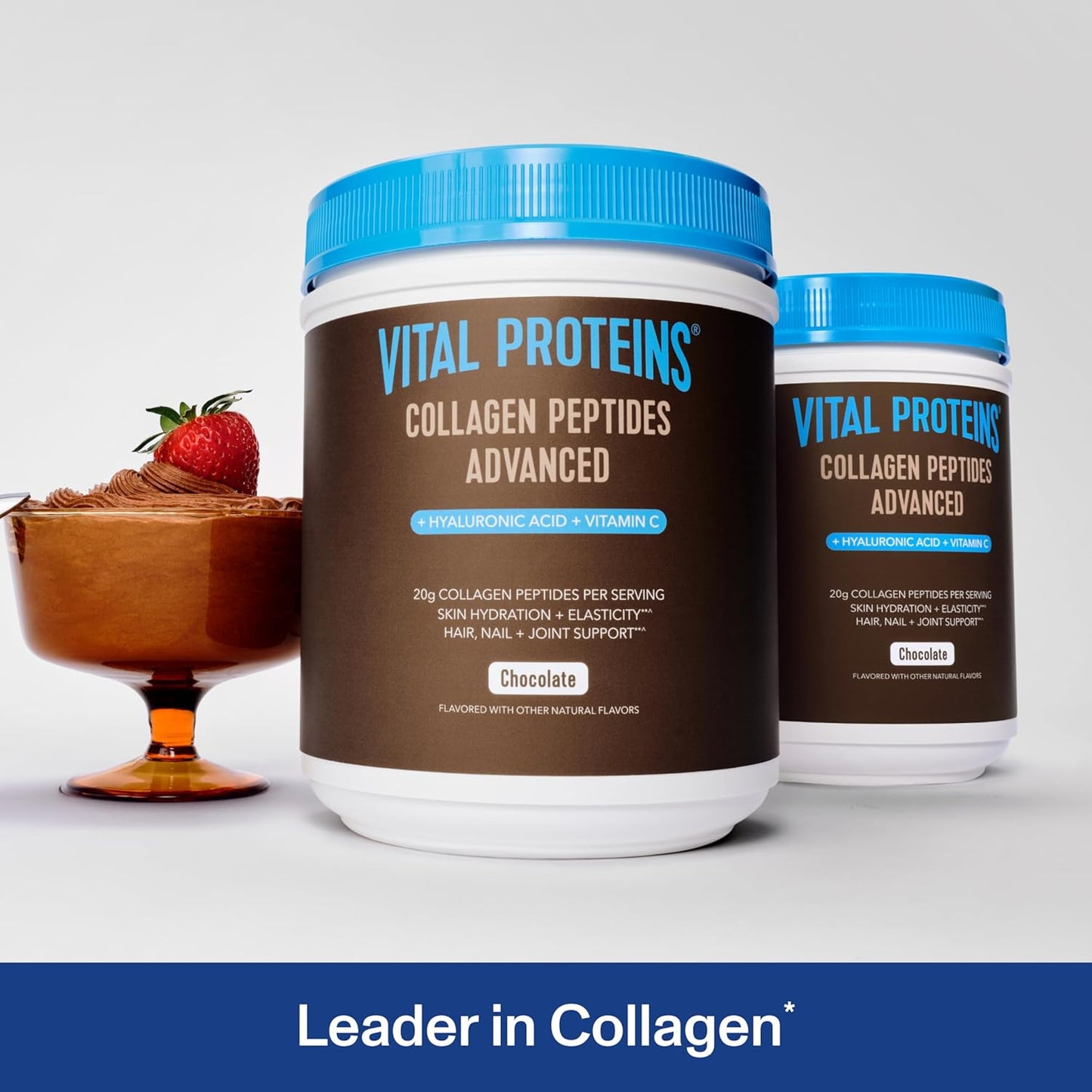 Vital Proteins Collagen Peptides Powder Advanced with Hyaluronic Acid & Vitamin C - 20oz Collagen Protein, Unflavored, 27 Servings