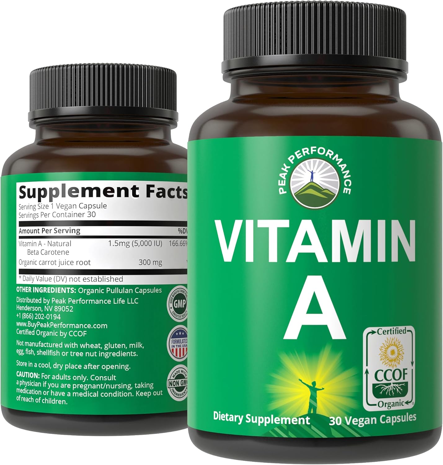 USDA Organic Vitamin A Liquid Drops Supplement - Vegan High Bioavailability for Eye, Skin + Bone Health - for Adults, Men, Women, Kids - Vit A Oil Retinyl Palmitate - Gluten Free, Zero Sugar 1 fl oz