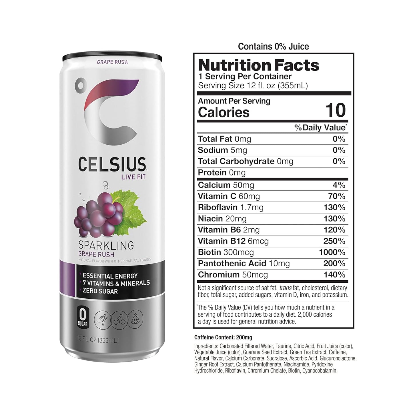 CELSIUS Sparkling Orange, Functional Essential Energy Drink 12 Fl Oz