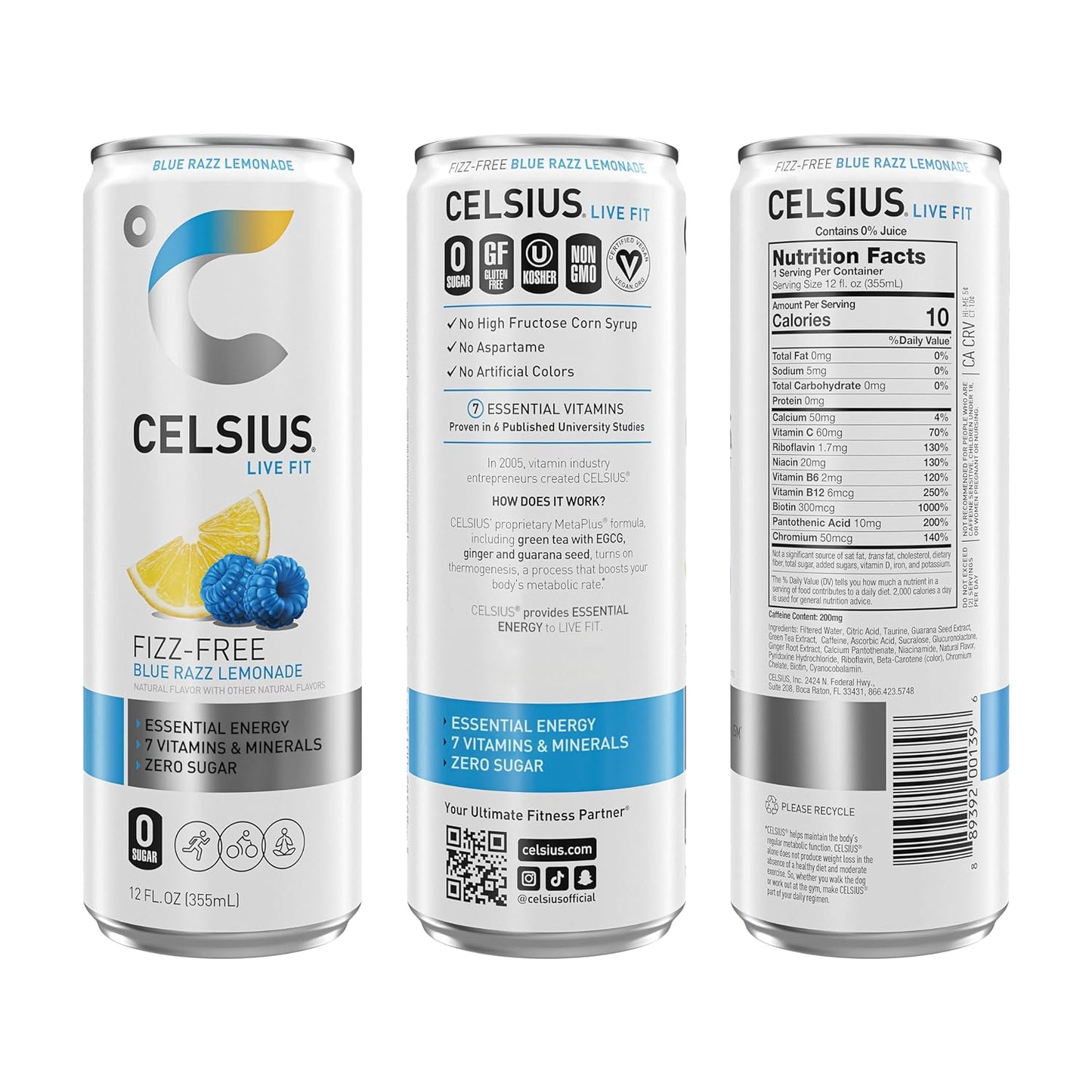 CELSIUS Sparkling Orange, Functional Essential Energy Drink 12 Fl Oz