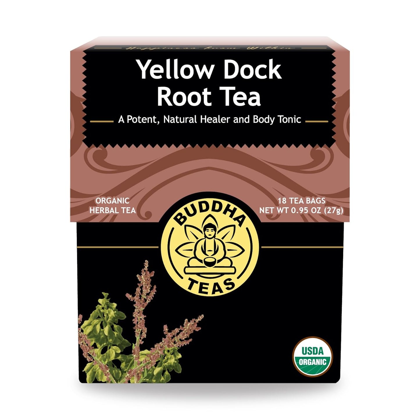 Buddha Teas Organic Dandelion Root Tea – 18 Bleach-Free Tea Bags – Caffeine-Free Tea with a Rich, Earthy Taste, Natural Source of Vitamins, Minerals, and Antioxidants, Kosher, GMO-Free