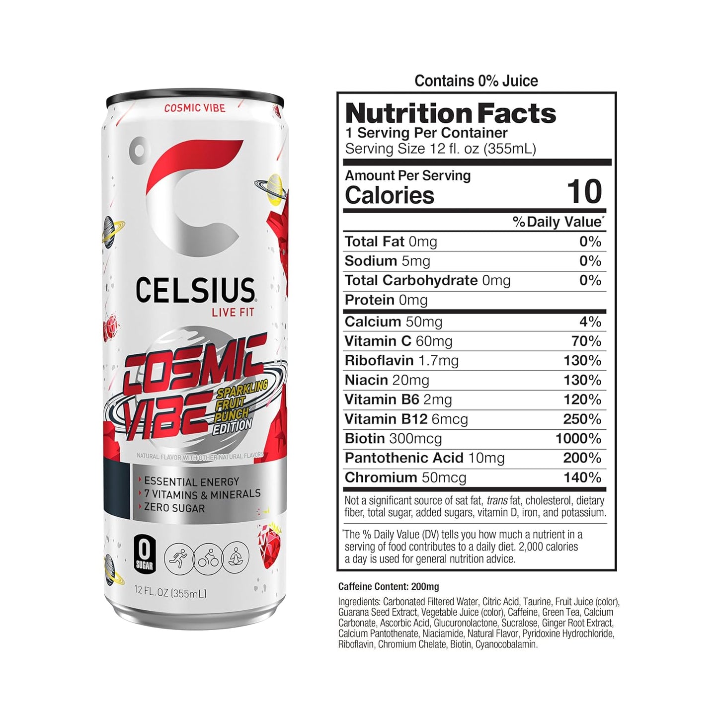 CELSIUS Sparkling Orange, Functional Essential Energy Drink 12 Fl Oz
