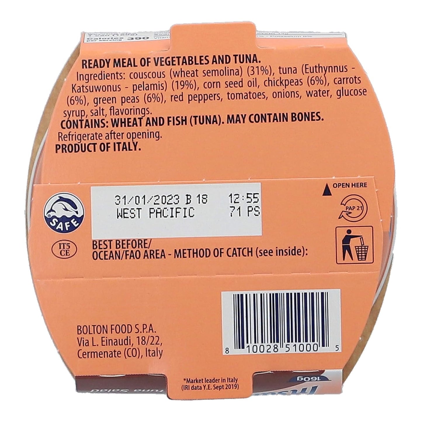 Rio Mare Insalatissima Couscous & Tuna Salad Can (Pack Of 3), 16.8 Ounce Total