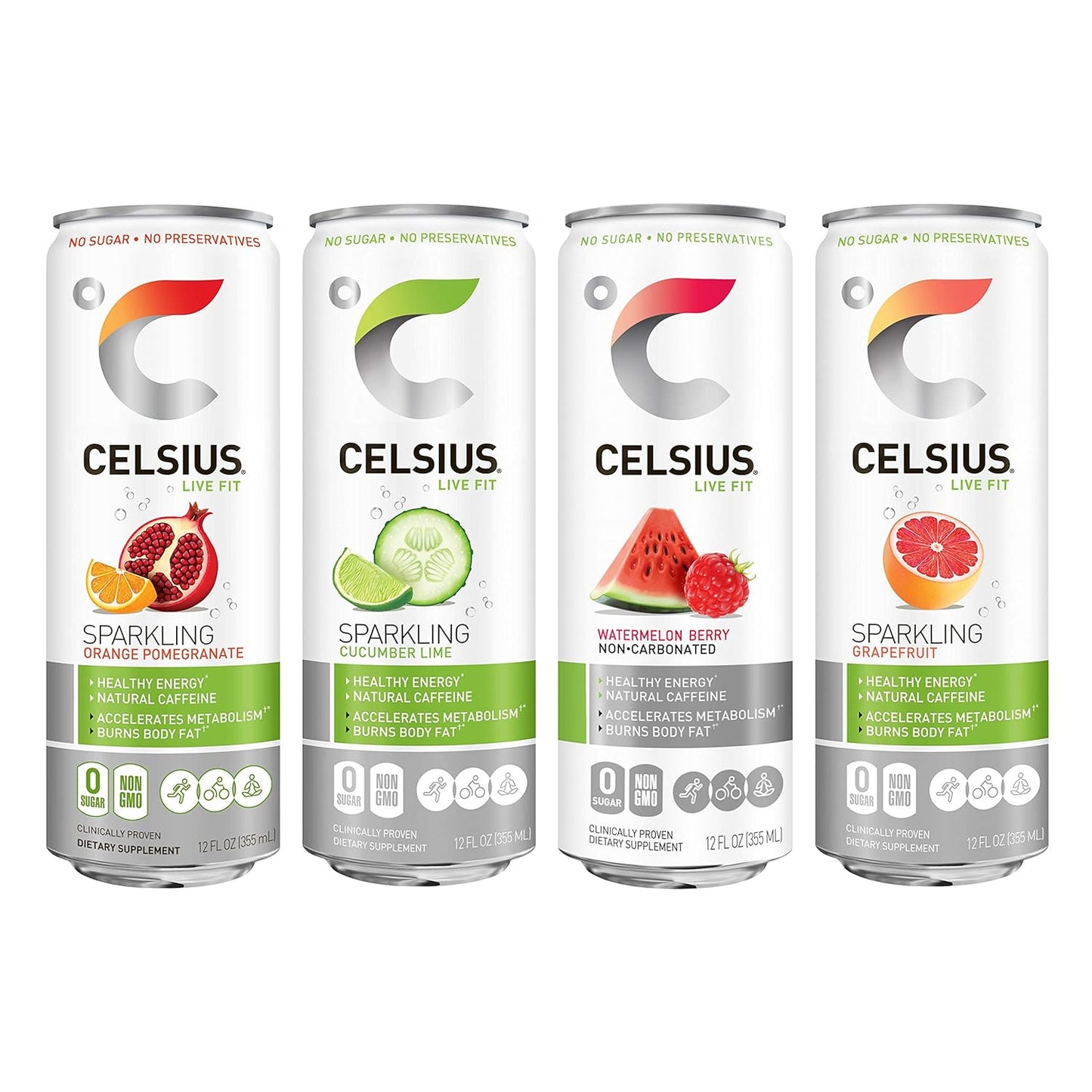 CELSIUS Sparkling Orange, Functional Essential Energy Drink 12 Fl Oz
