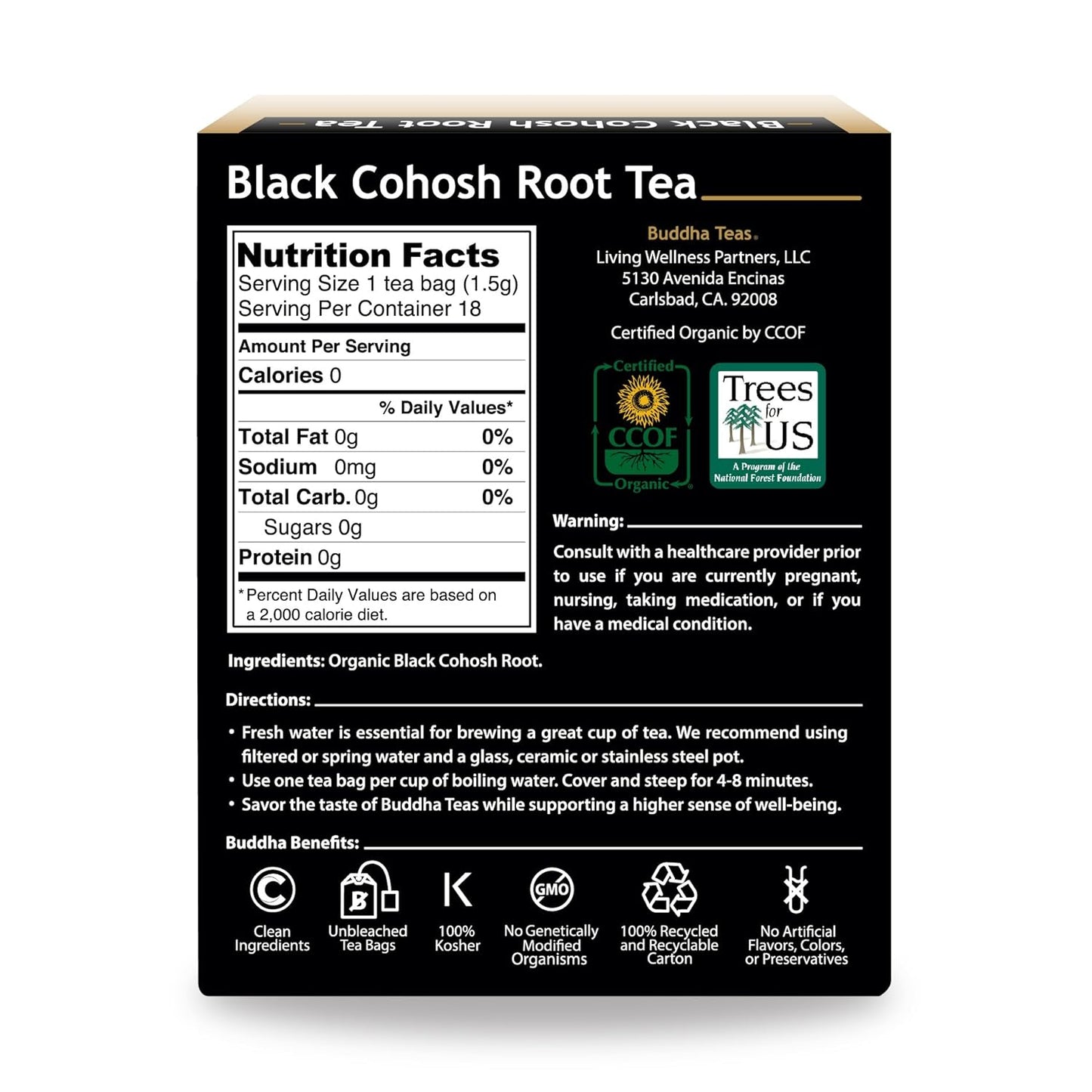 Buddha Teas Organic Dandelion Root Tea – 18 Bleach-Free Tea Bags – Caffeine-Free Tea with a Rich, Earthy Taste, Natural Source of Vitamins, Minerals, and Antioxidants, Kosher, GMO-Free