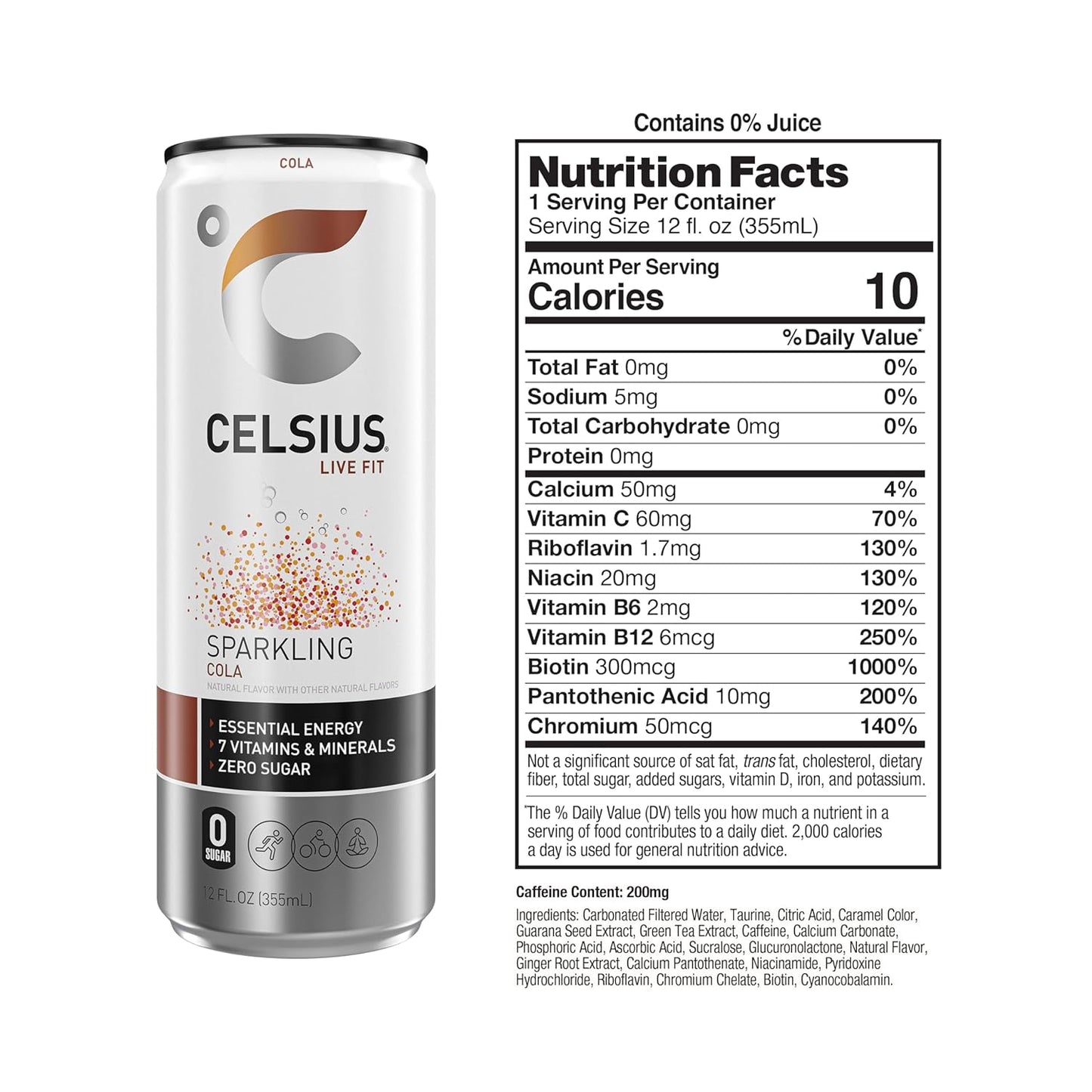 CELSIUS Sparkling Orange, Functional Essential Energy Drink 12 Fl Oz