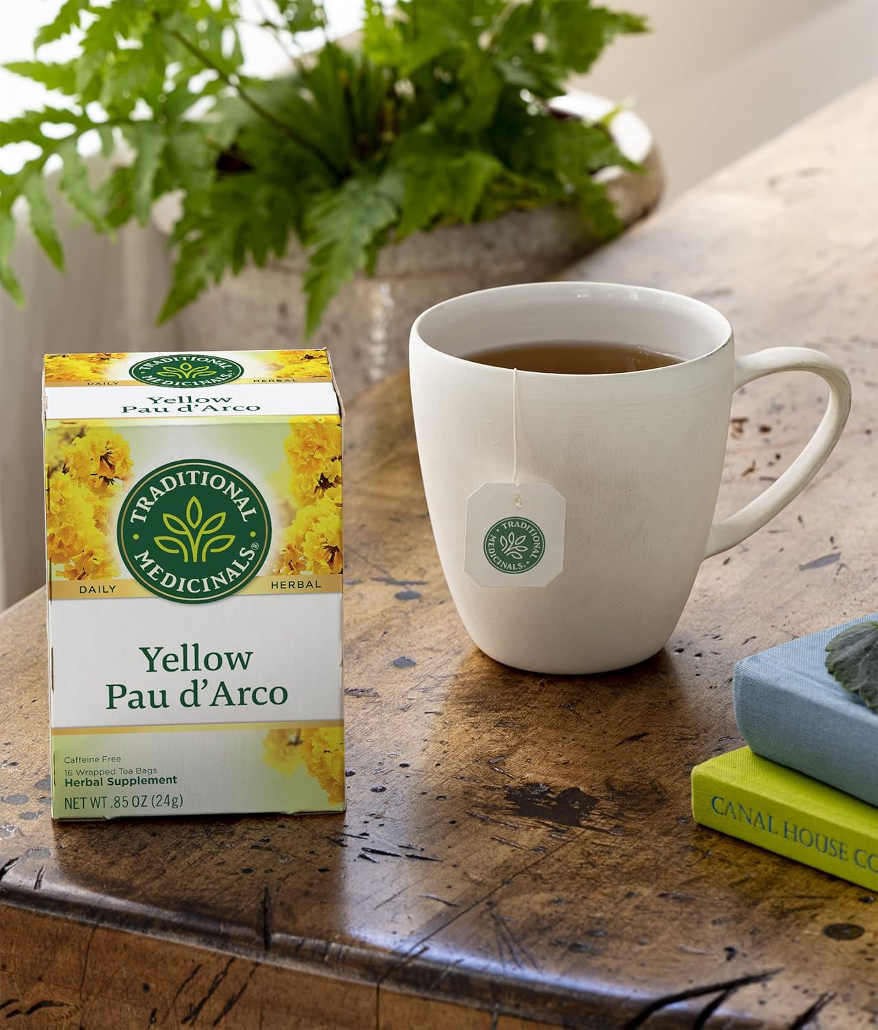 Traditional Medicinals Tea, Yellow Pau d'Arco, Everyday Wellness, 16 Tea Bags
