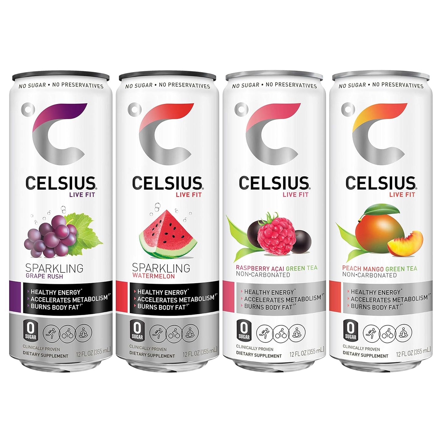 CELSIUS Sparkling Orange, Functional Essential Energy Drink 12 Fl Oz