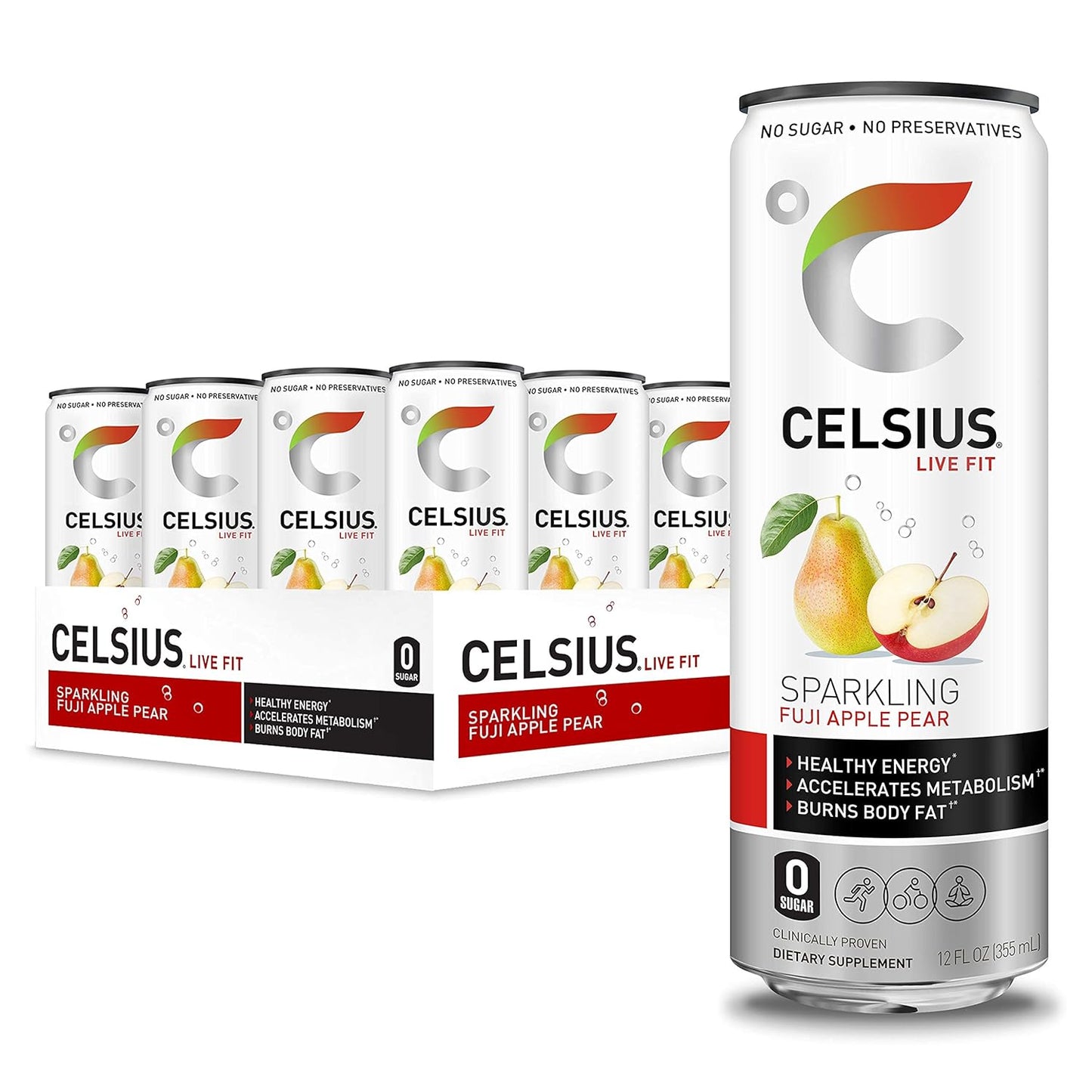 CELSIUS Sparkling Orange, Functional Essential Energy Drink 12 Fl Oz