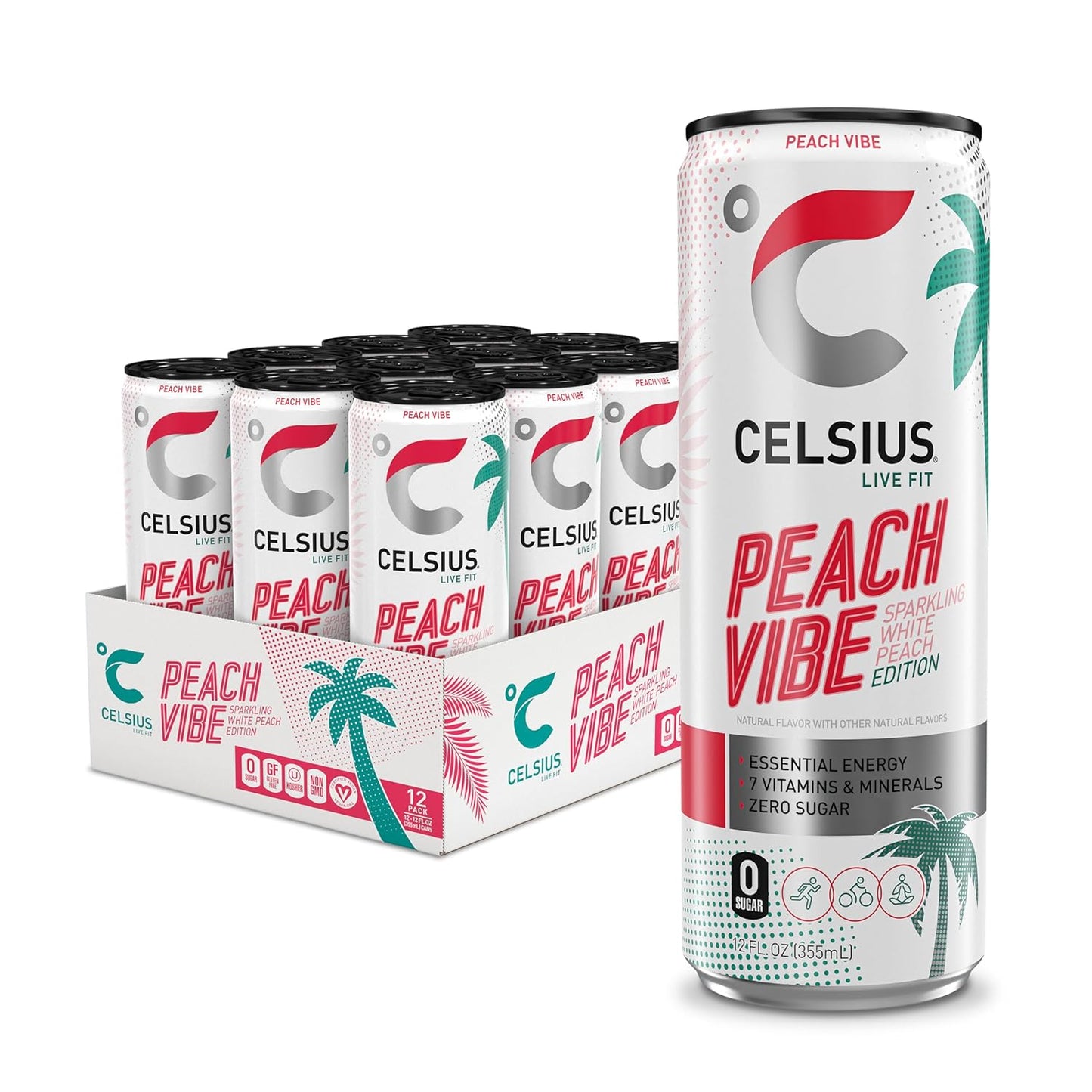 CELSIUS Sparkling Orange, Functional Essential Energy Drink 12 Fl Oz
