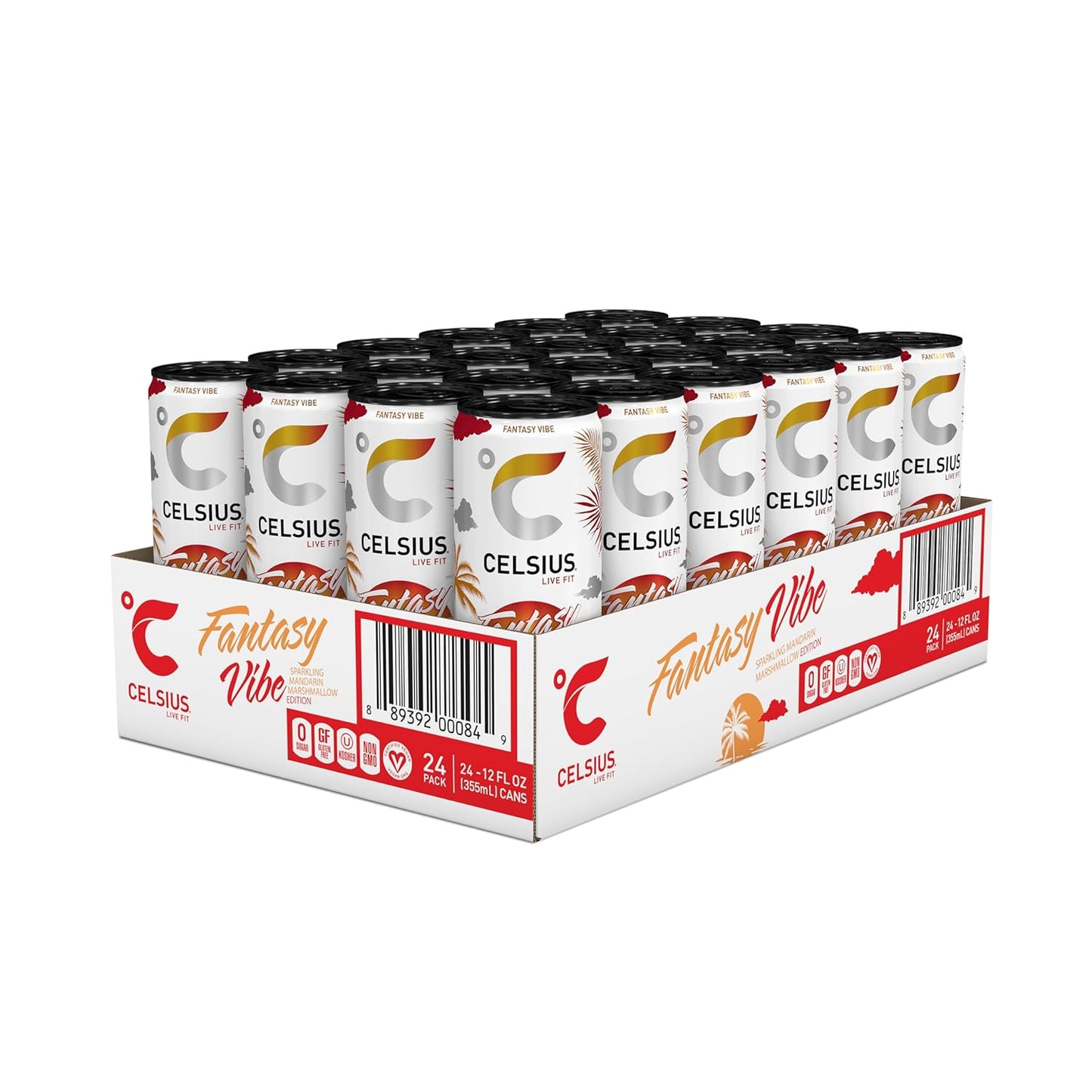 CELSIUS Sparkling Orange, Functional Essential Energy Drink 12 Fl Oz
